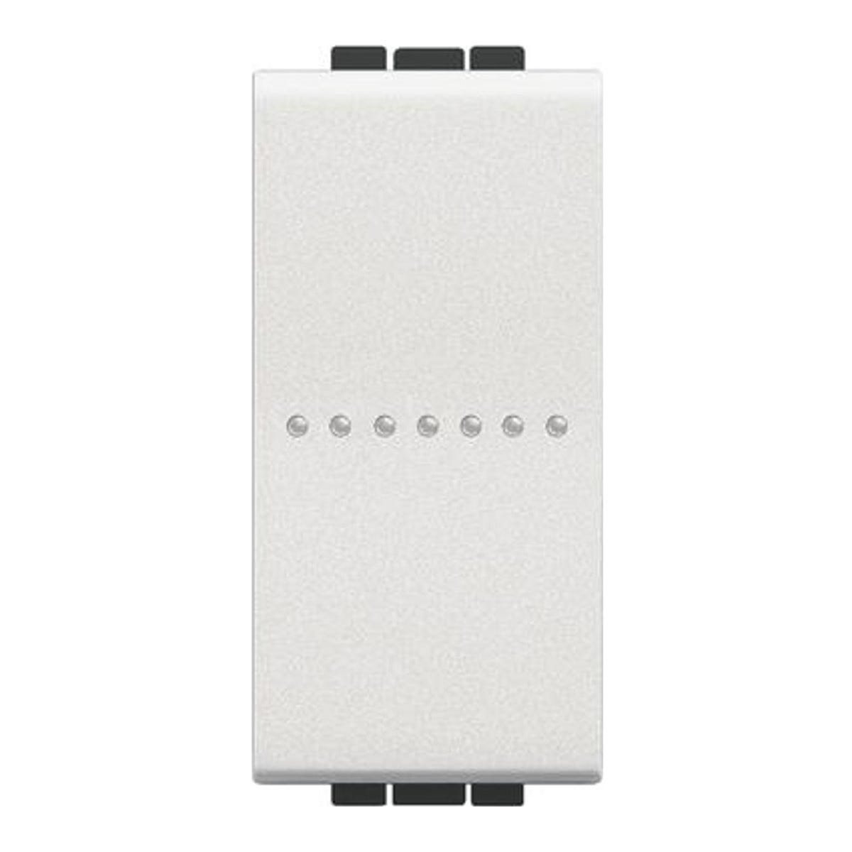 Invertitore 1P 16A 220V Per Bticino Living Light – Colore Bianco, 1 Modulo, Retro Illuminabile, Serie MBL, Adatto Per Comando Da Tre Punti