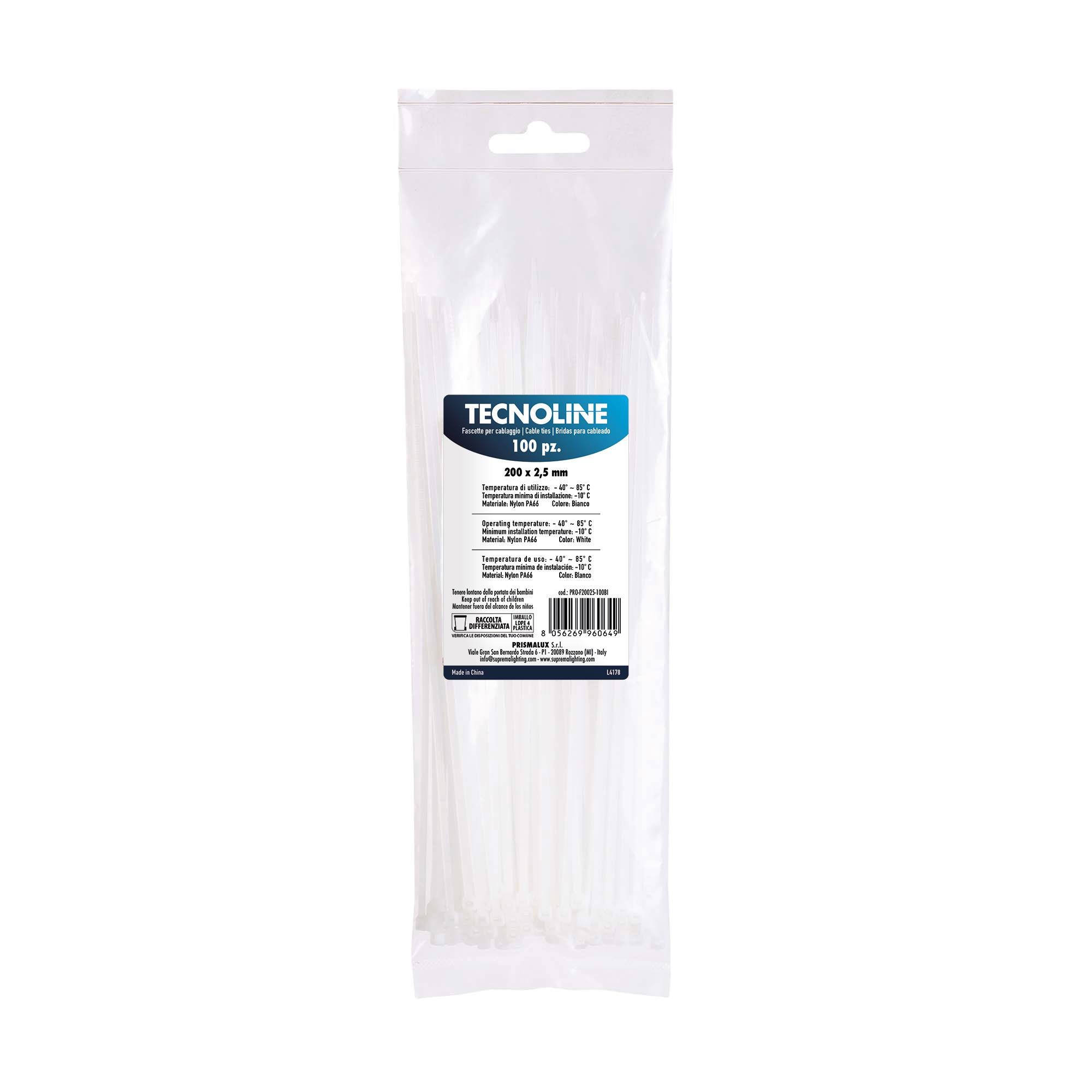 100 fascette per cavi FIX-TR-3.6X150/N staccabili L: 150 mm W: 3,6 mm