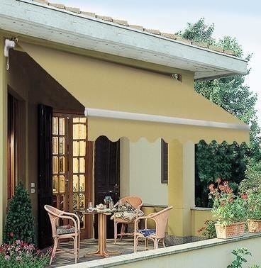 TENDA DA SOLE BARRA QUADRA BEIGE TINTA UNITA 4x3 m (LxH)