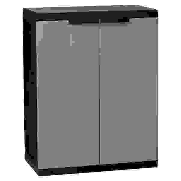 Armadietto Esterno Mongardi In Resina - 2 Ante, Grigio/Nero, Resistente Alle Intemperie - Foto 6