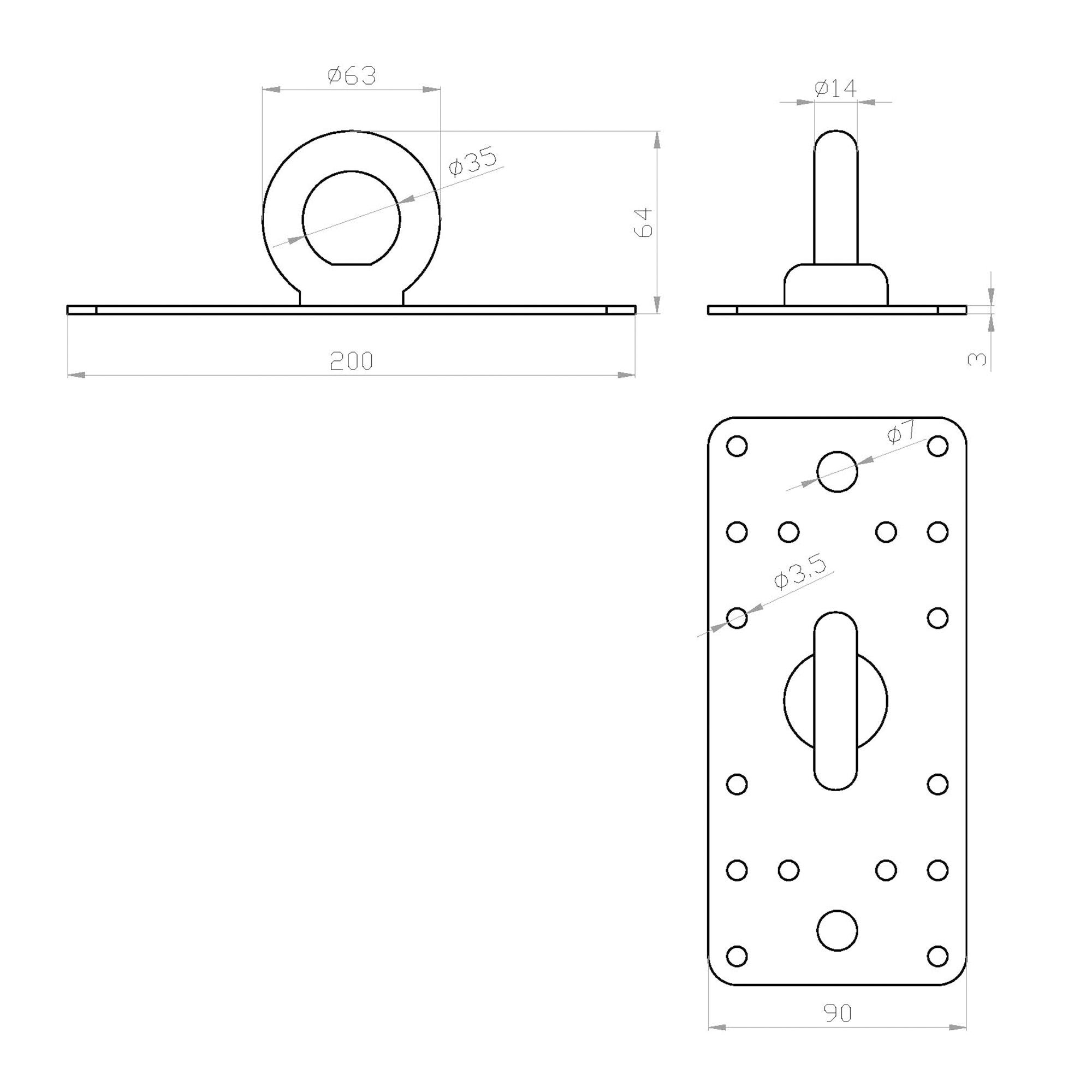 Piastra Con Occhiello In Acciaio Inox