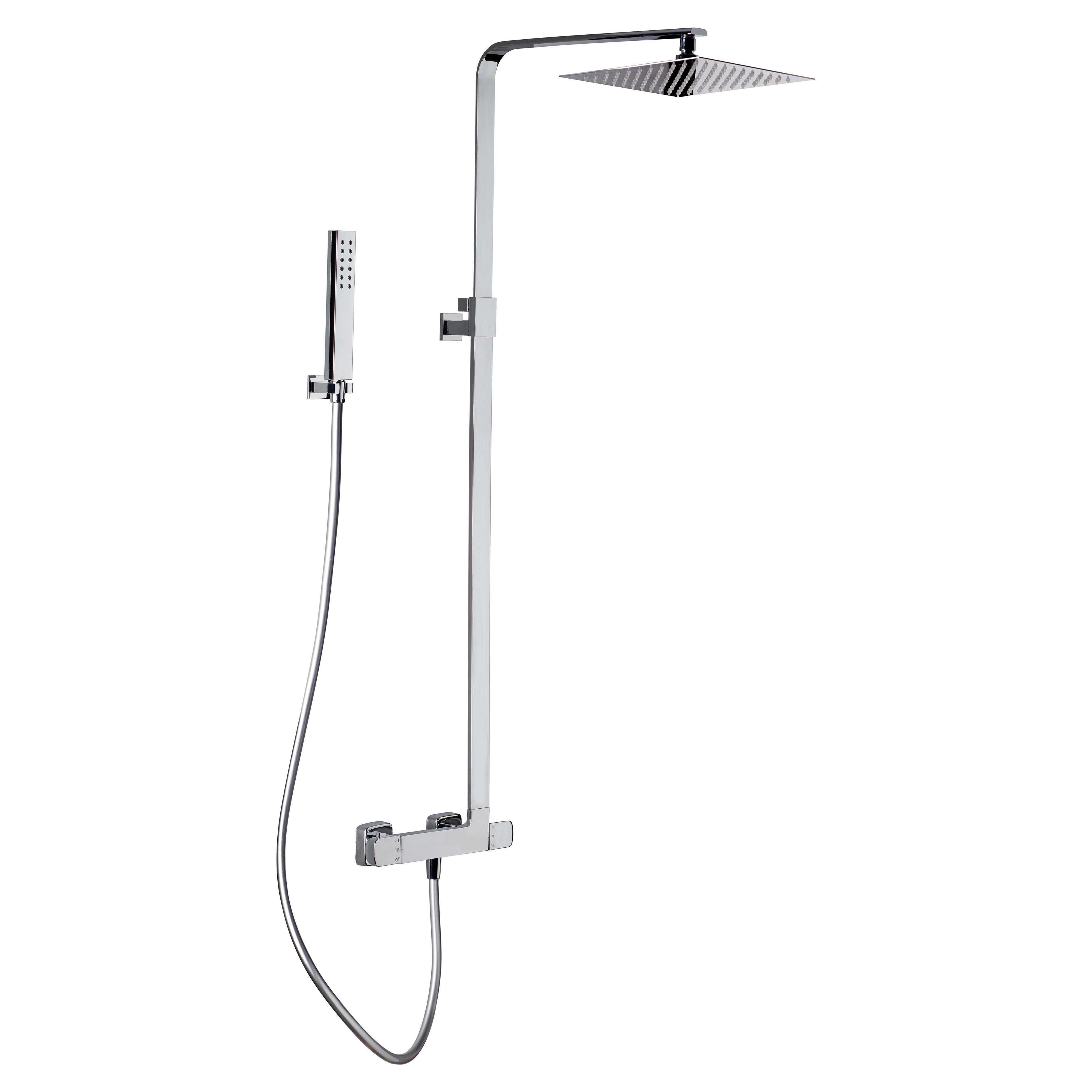 Colonna Doccia Con 4 Modalit&agrave; - Acciaio Inox - 130 Cm - Bianco/Argento/Nero