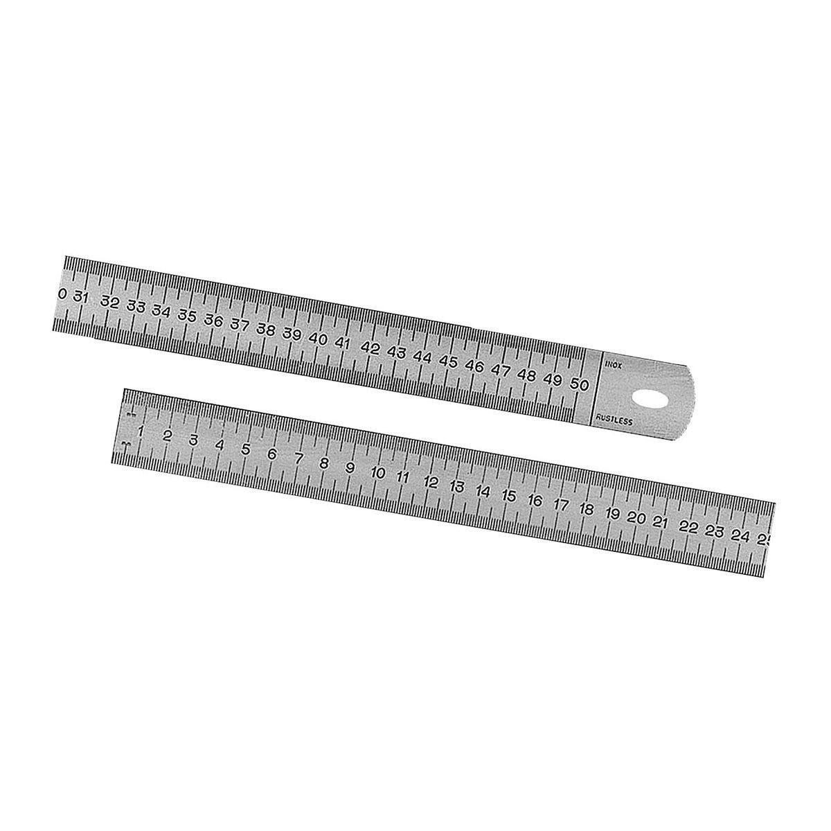D.RECT Righello In Alluminio | Lunghezza Del Righello 50 Cm | Scala In Centimetri E Pollici