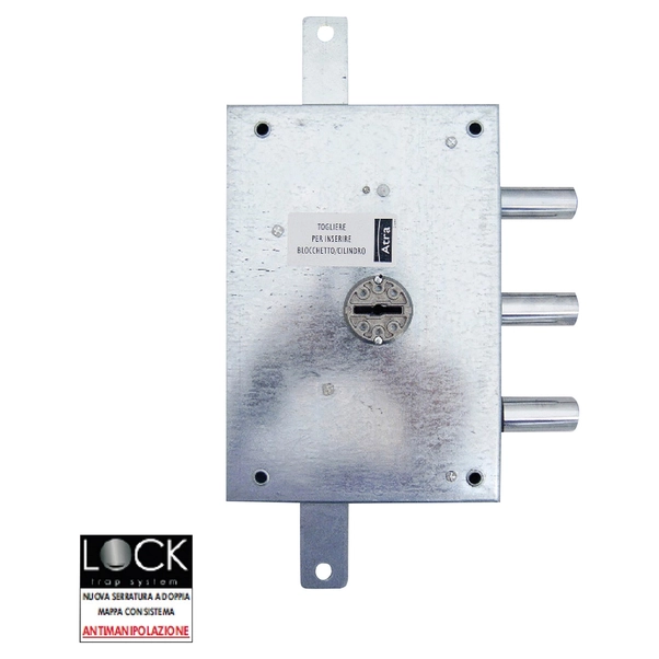 SERRATURA DA APPLICARE CON DOPPIO CILINDRO CATENACCIO SCROCCO CON Quadro Maniglia E Mandata P470626396 - Foto 10