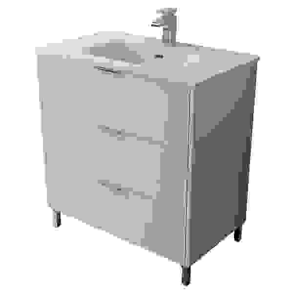 BASE CON LAVABO RIO BIANCO 3 CASSETTI 80x85x46 cm (LxHxP) SOFT CLOSE ...