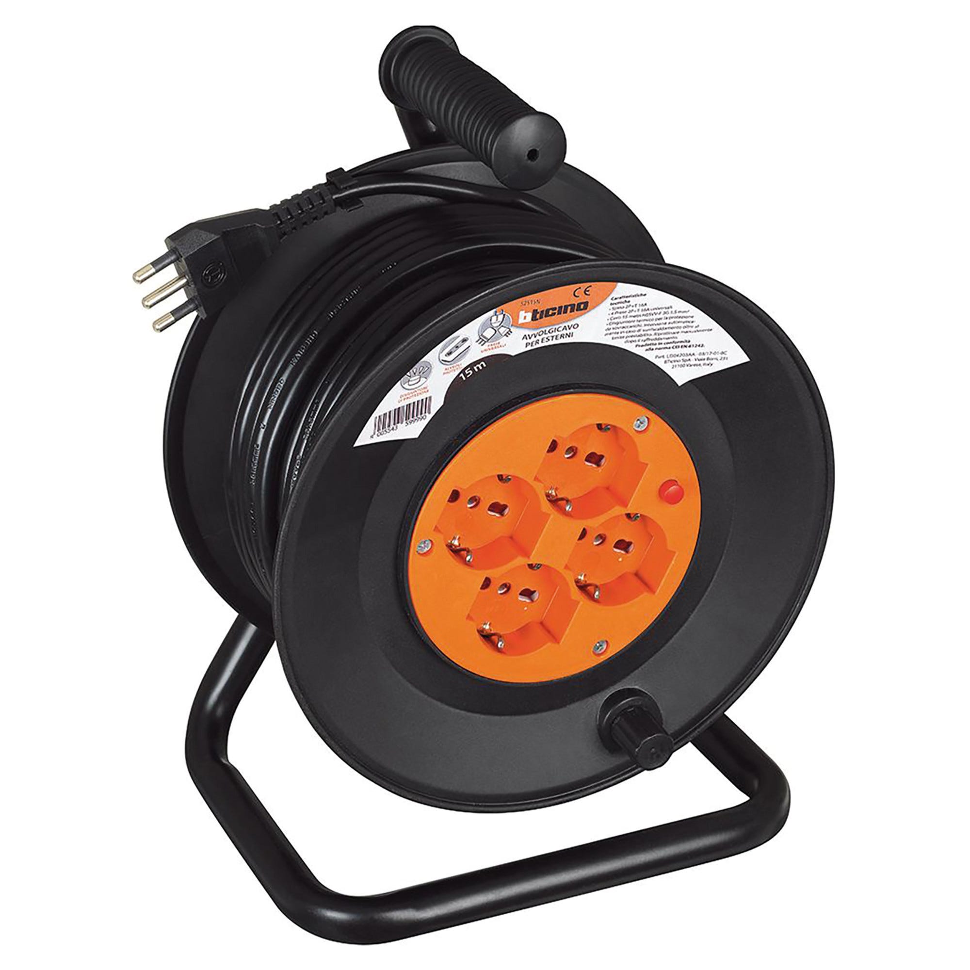 Avvolgicavo Esterno REV IP44 | 4 Prese, Tamburo Vuoto, Con Interruttore Termico - Foto 4