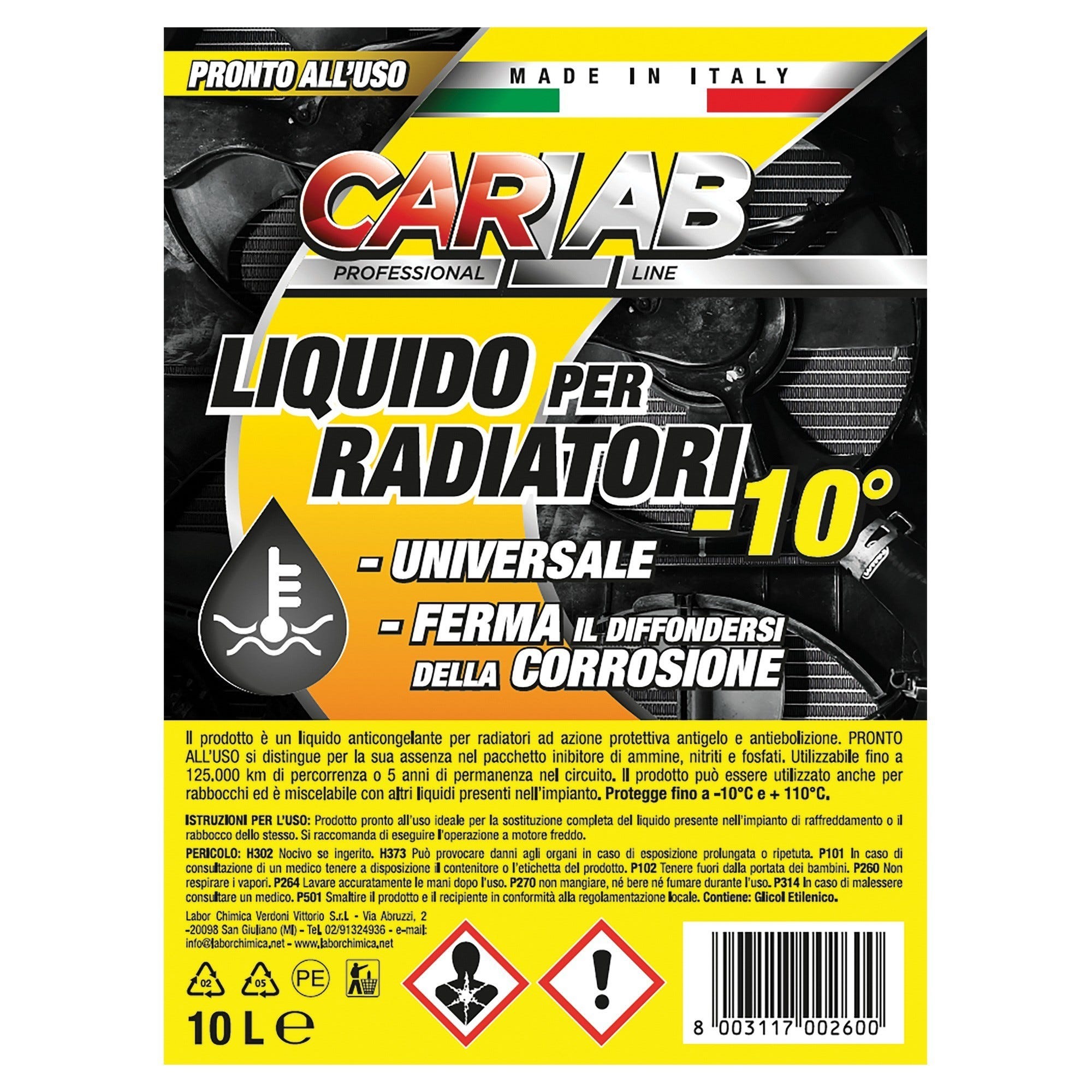 LIQUIDO RADIATORE -10° 10 l PRONTO ALL'USO