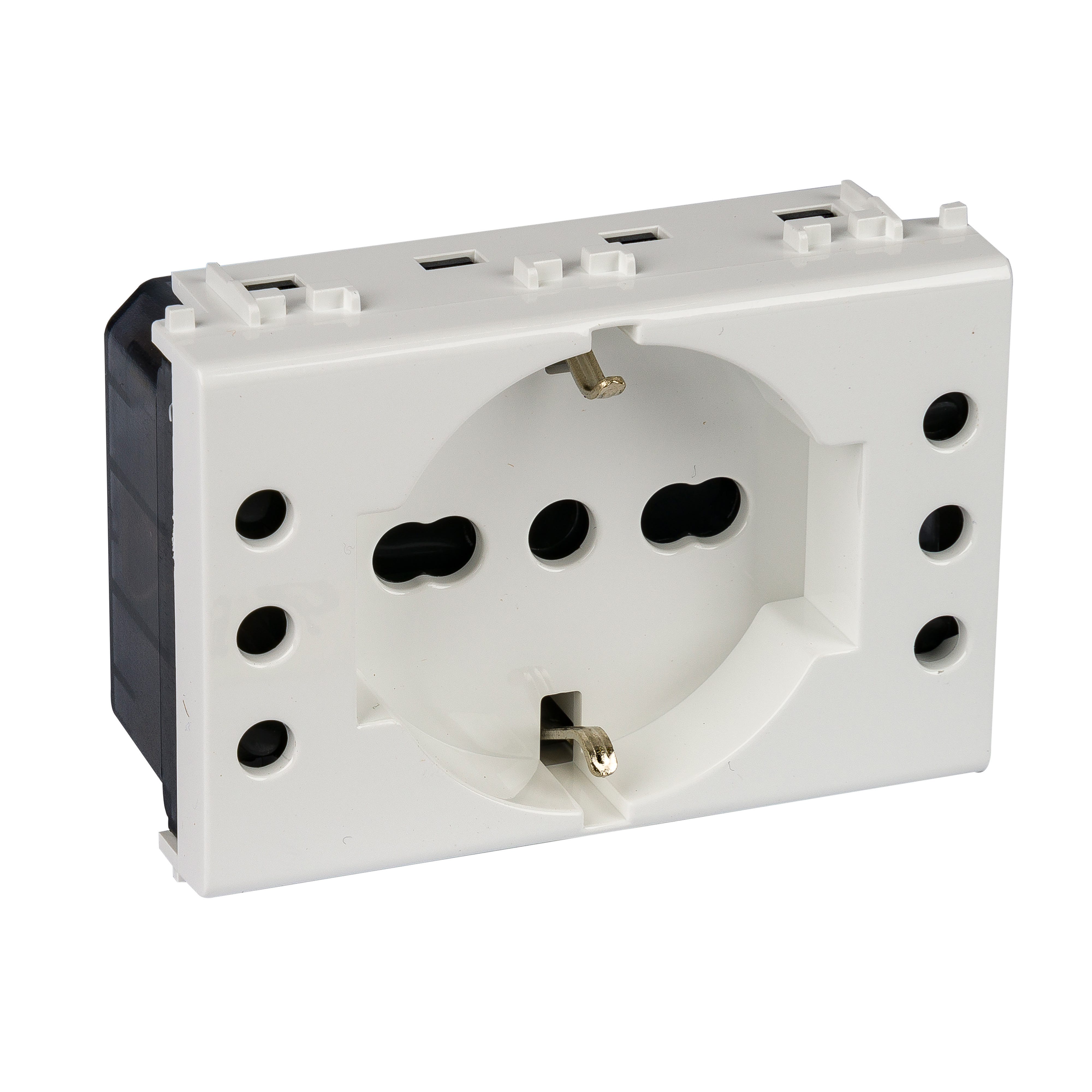 Presa 4box p503 presa schuko e due prese 10a vimar arke grigio- 4bp503.v19