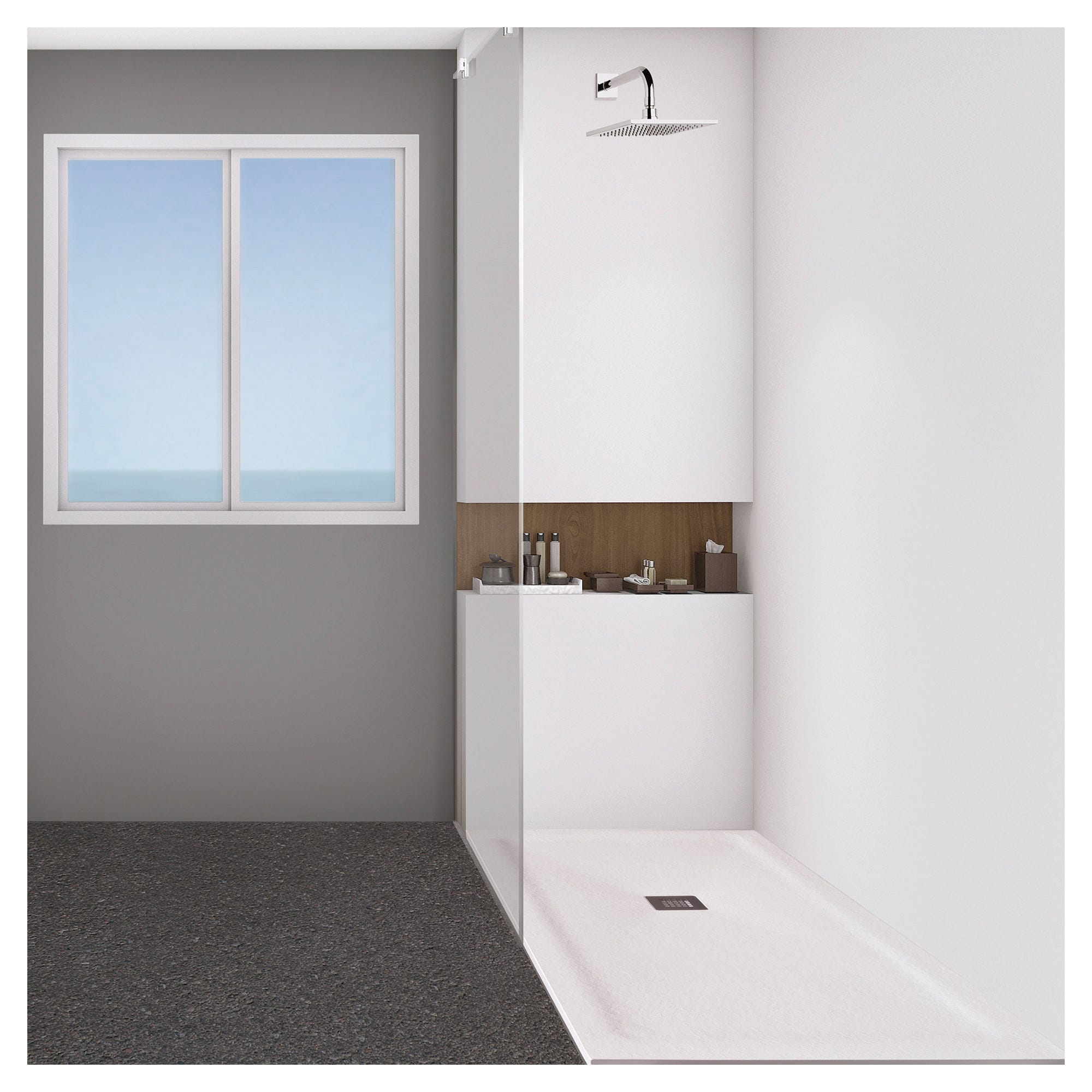 PIATTO DOCCIA NATURE PLUS EFFETTO PIETRA IN MARMORESINA BEIGE 80x120 H
