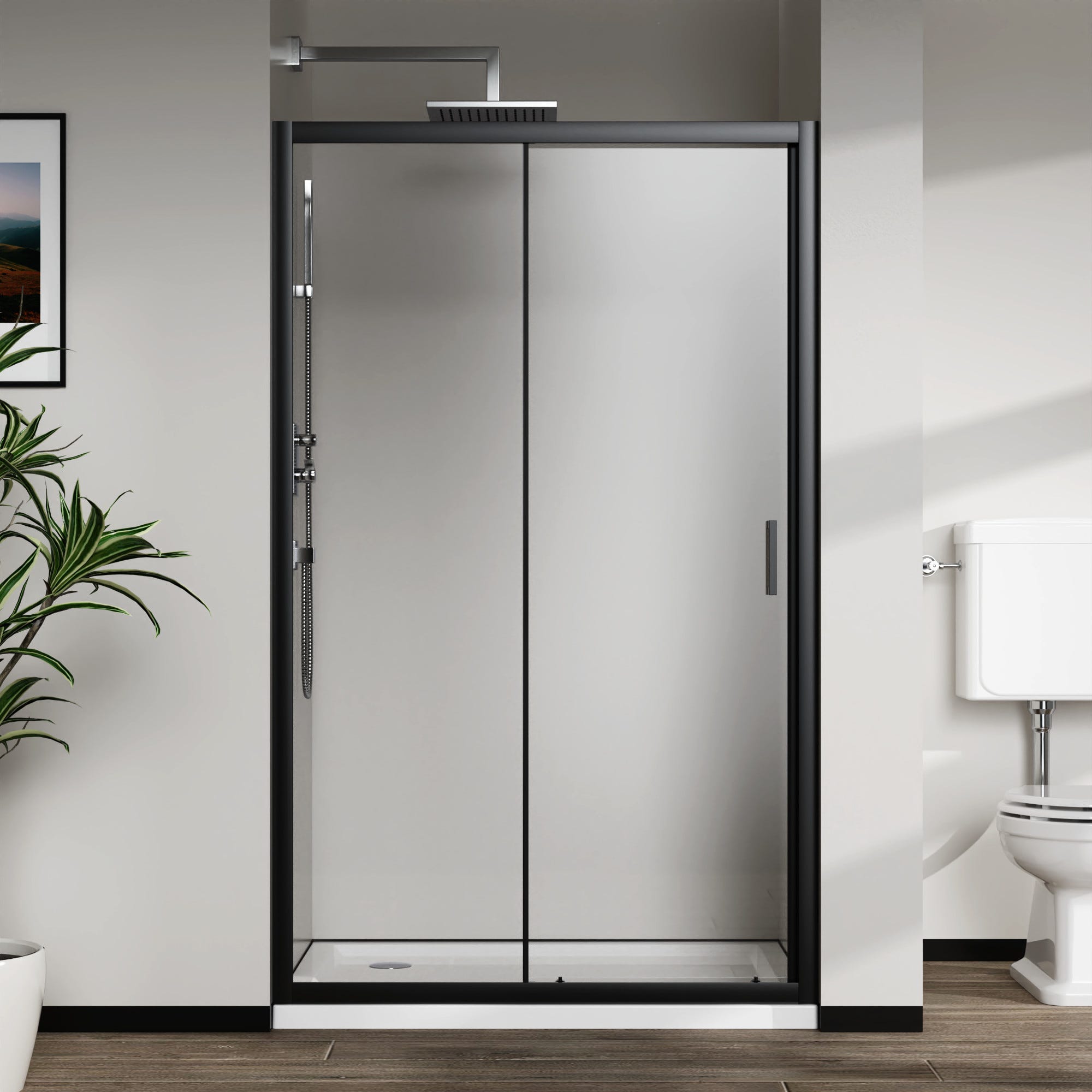 TRUSTMI Barra Doccia Scorrevole 66 Cm Con Supporto Regolabile – Acciaio Inox SUS304, Nero Opaco, Montaggio A Parete - 5
