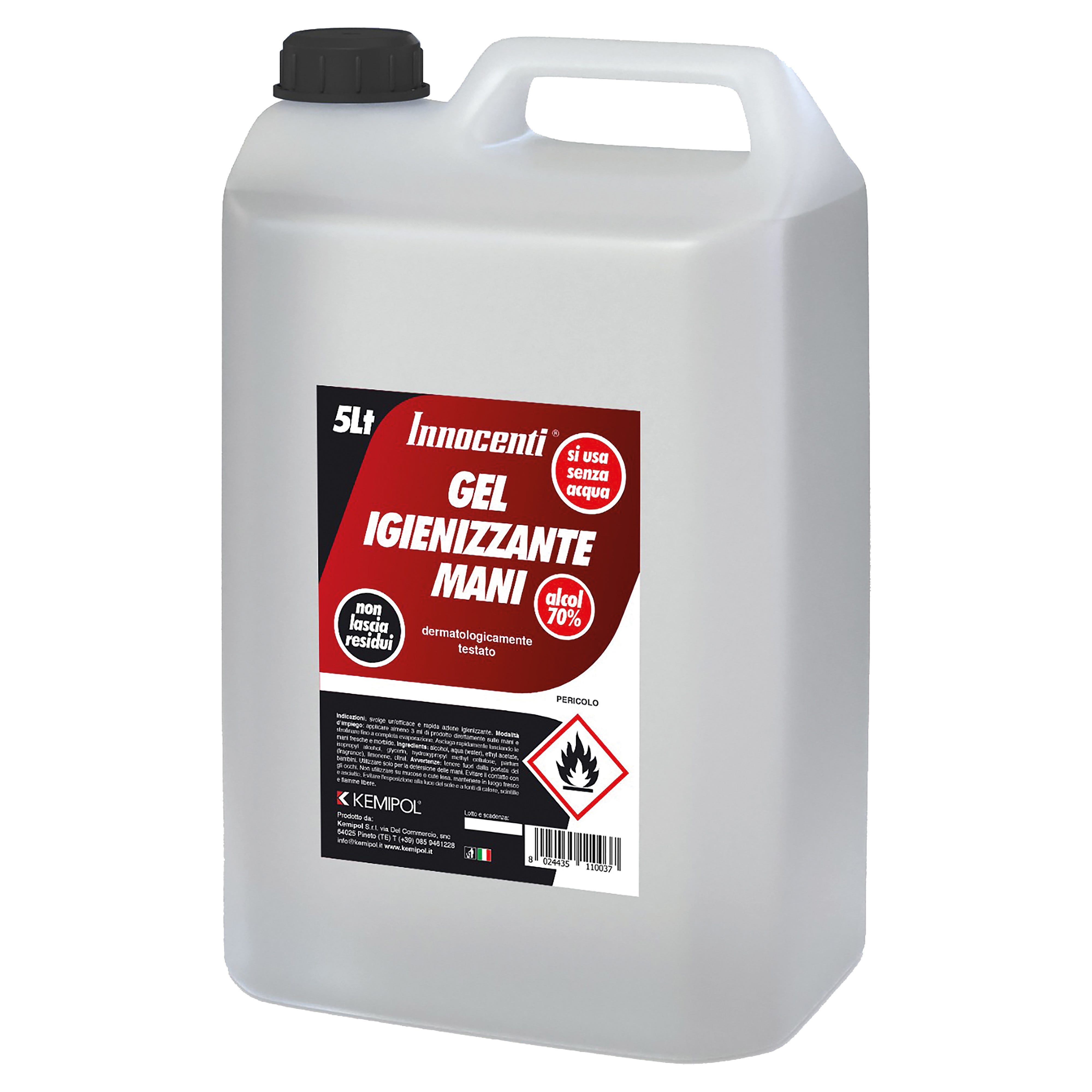 GEL IGIENIZZANTE MANI KEMIPOL 5 l ALCOOL 70