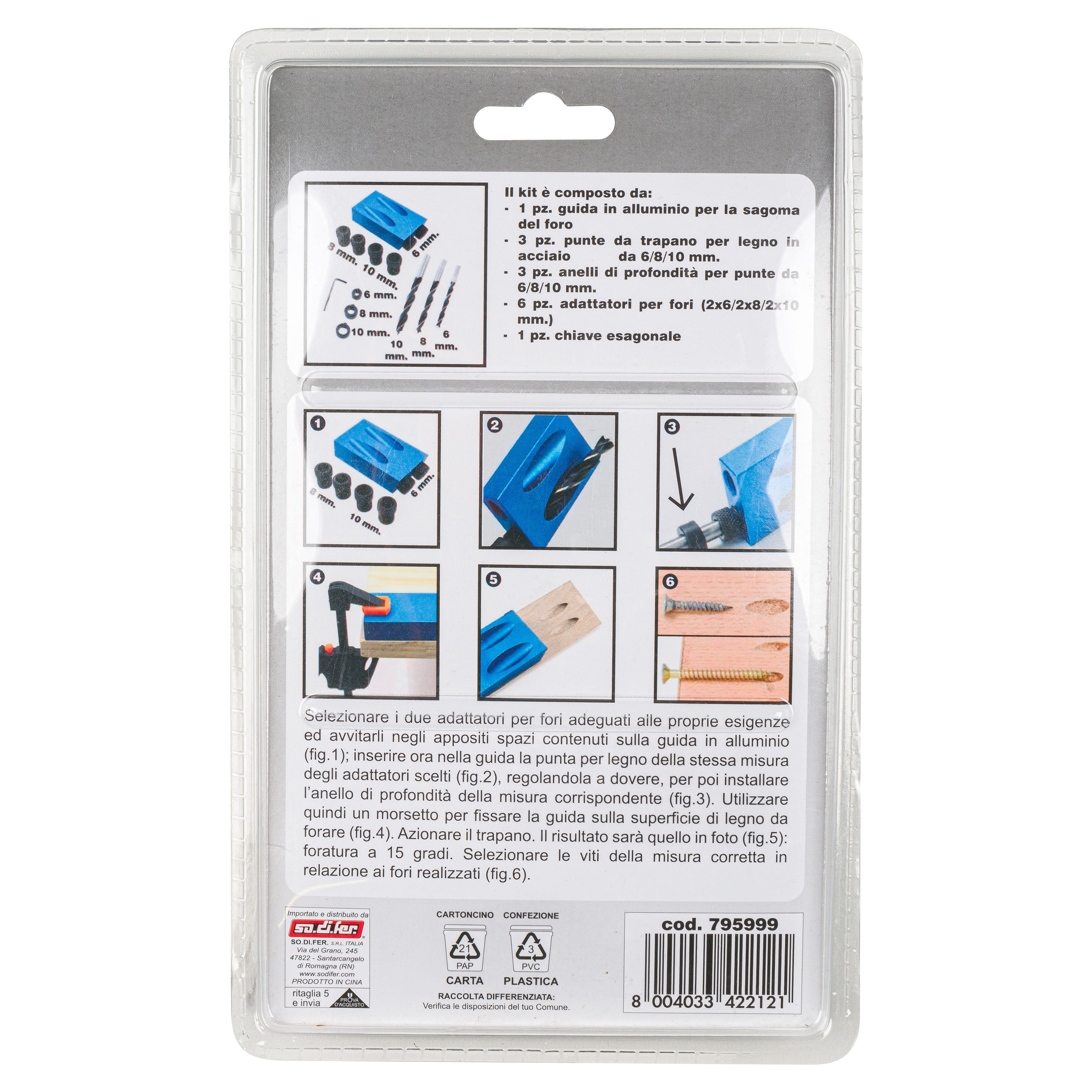 Kit Foratura Angolare Per Legno - 15 Gradi Con Guide Per Punta 6/8/10 Mm - Foto 13