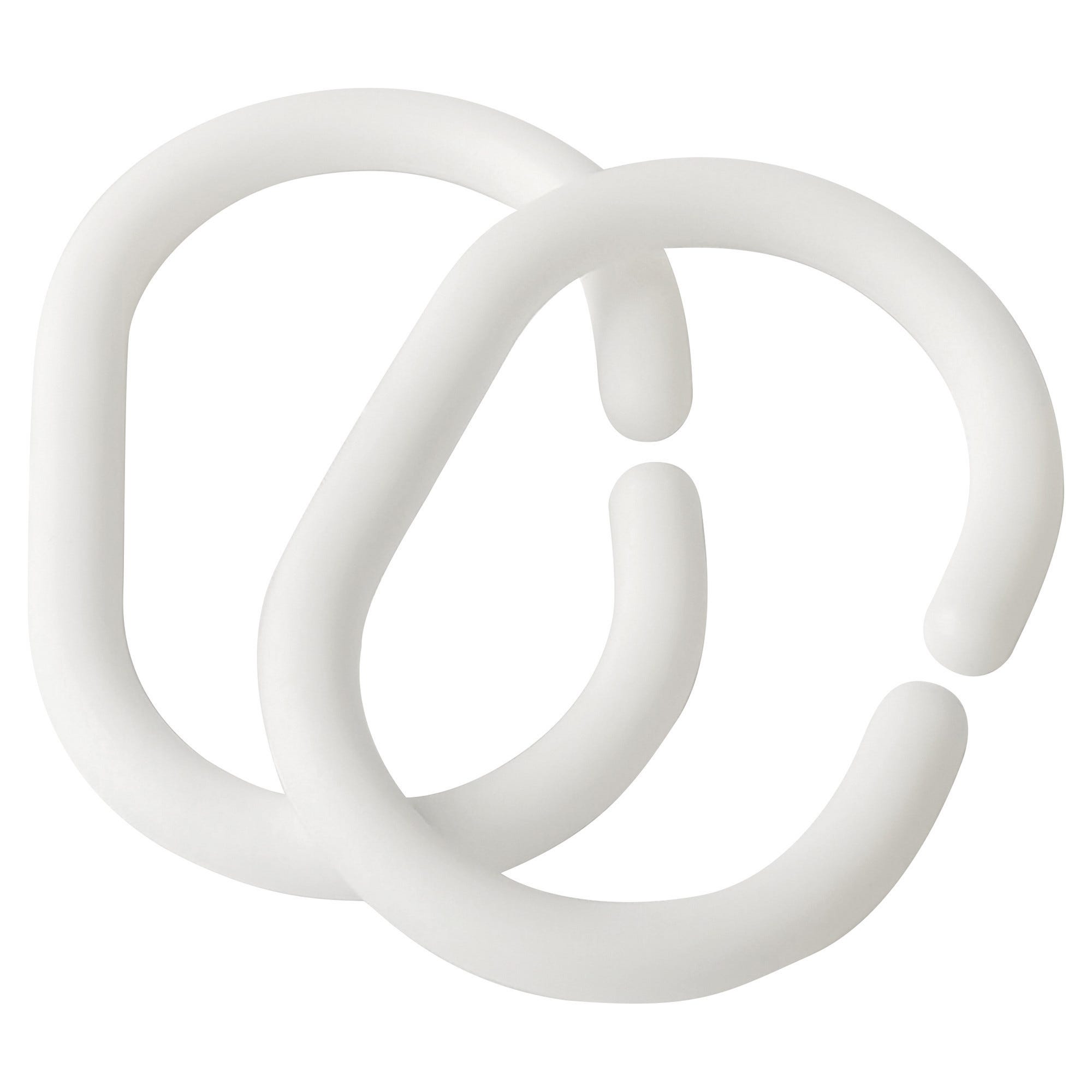 12 Anelli Per Tenda Doccia Wenko In PVC Bianco - Facili Da Applicare - Diametro 6cm