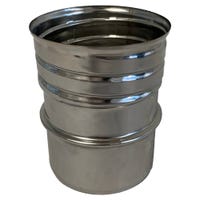 Riduzione Tubo Stufa Da 150 Mm A 130 Mm - In Acciaio, Vernice Nera Resistente Al Calore, Per Camini