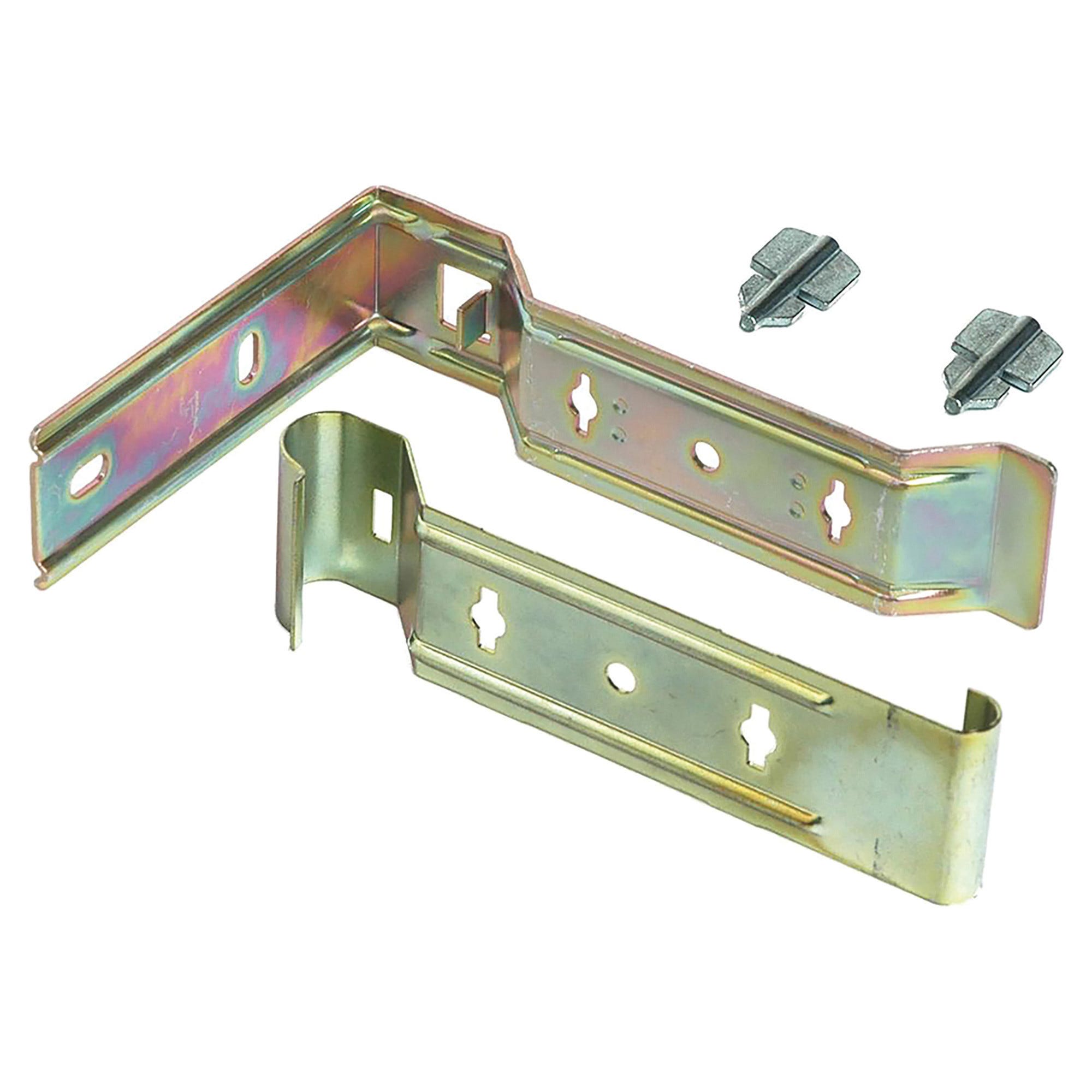 Mensole A Muro Invisibili Gronda: Set Da 2 In Metallo Nero E Oro, Grandi E Robusti (60x17x3.8cm) - copertina
