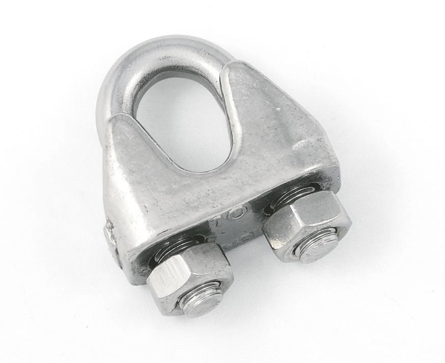 Fermacavi Inox AISI 316 Ganasce Per Fune Metallica 8mm - 2 Pezzi In Acciaio Inox AISI 316 Cappi Fune Metallica - Foto 9