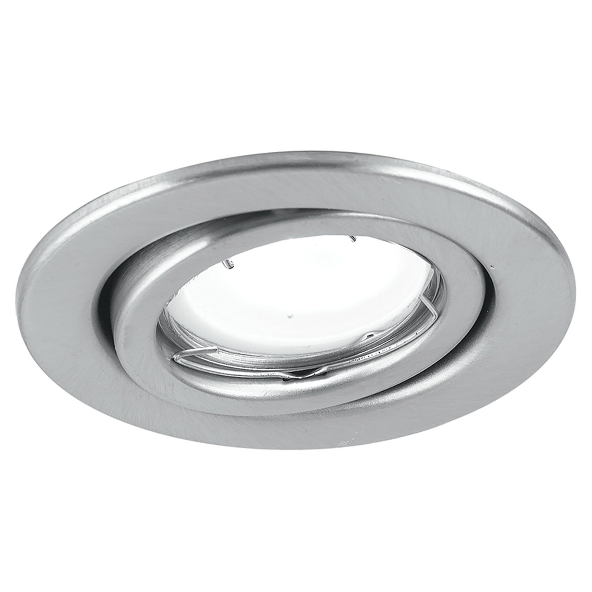 3 FARETTI INCASSO MATRIX LED 3 x 6W TONDI NIKEL ORIENTABILI 3 x GU10 Ø ...