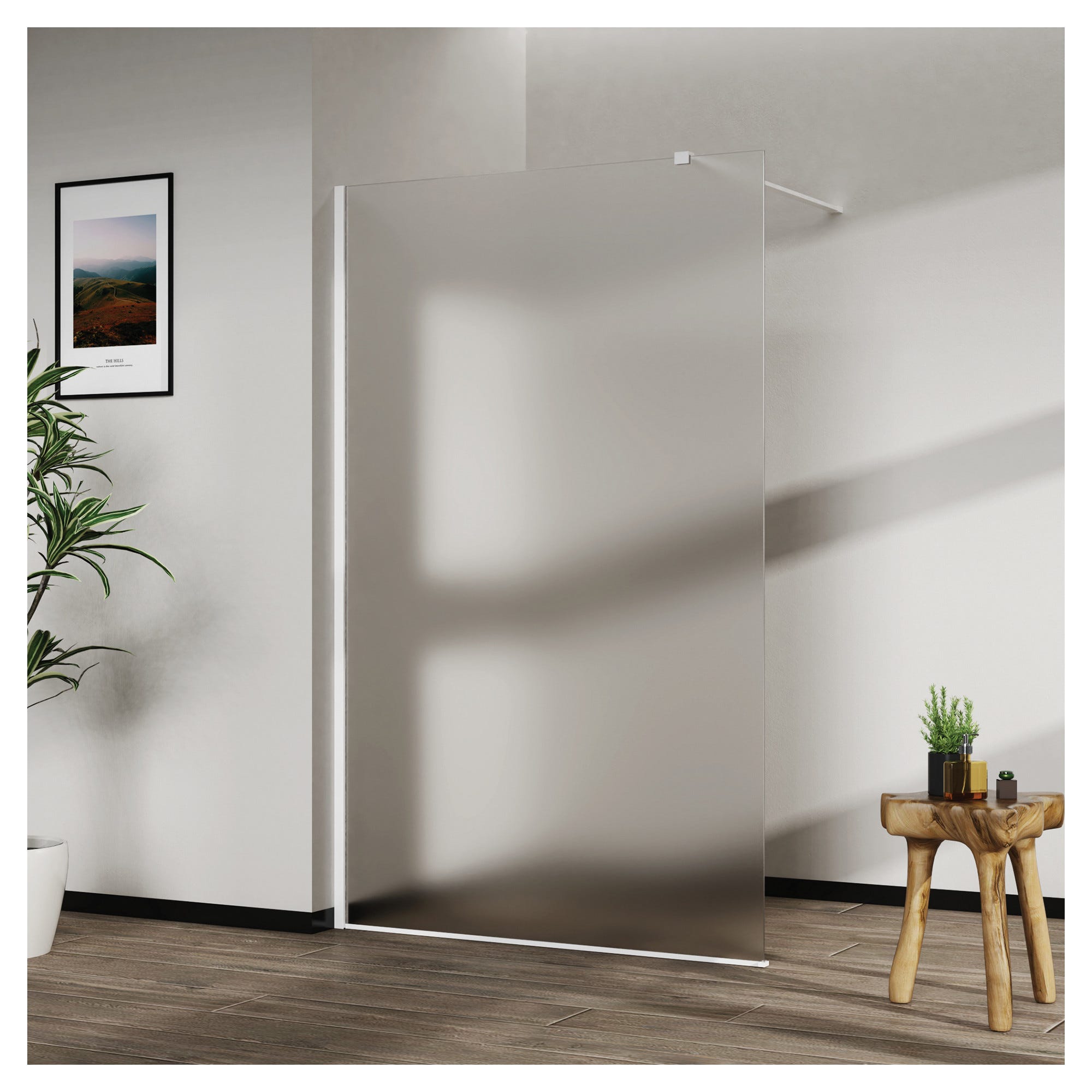 Tesa® MOON WHE - Set Portascopino In Vetro Satinato, Per Bagni In