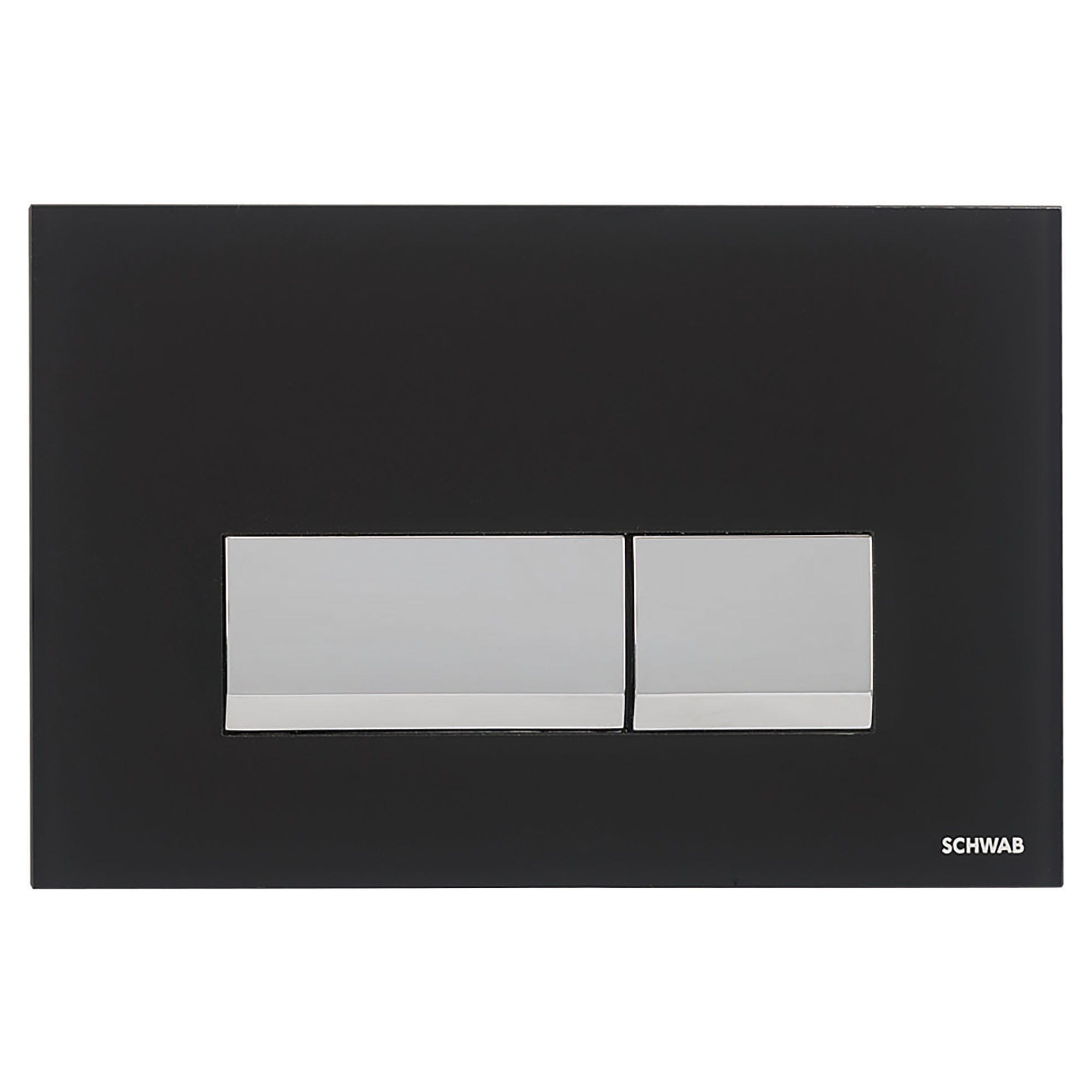PLACCA WC SCHWAB MAGNUS VETRO NERO DOPPIO FLUSSO PER CASSETTE SERIE 299