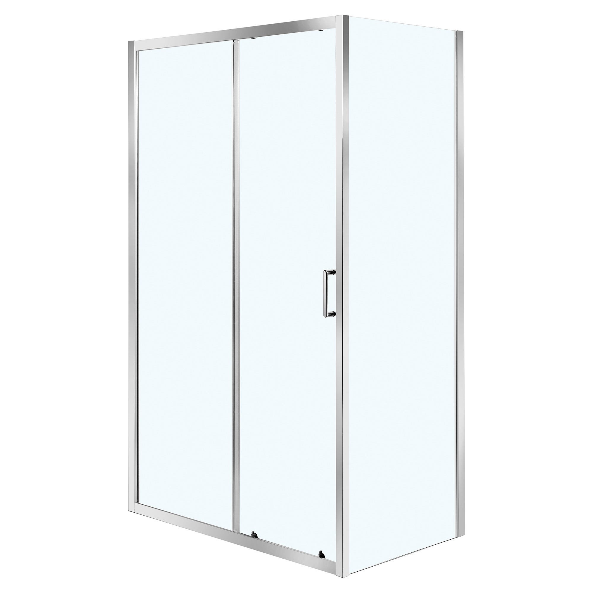 ZIK Porta Doccia Scorrevole 120x190 Cm In Vetro Temperato 6 Mm – Box A Nicchia Con Profili In Alluminio Cromato, Apertura Reversibile
