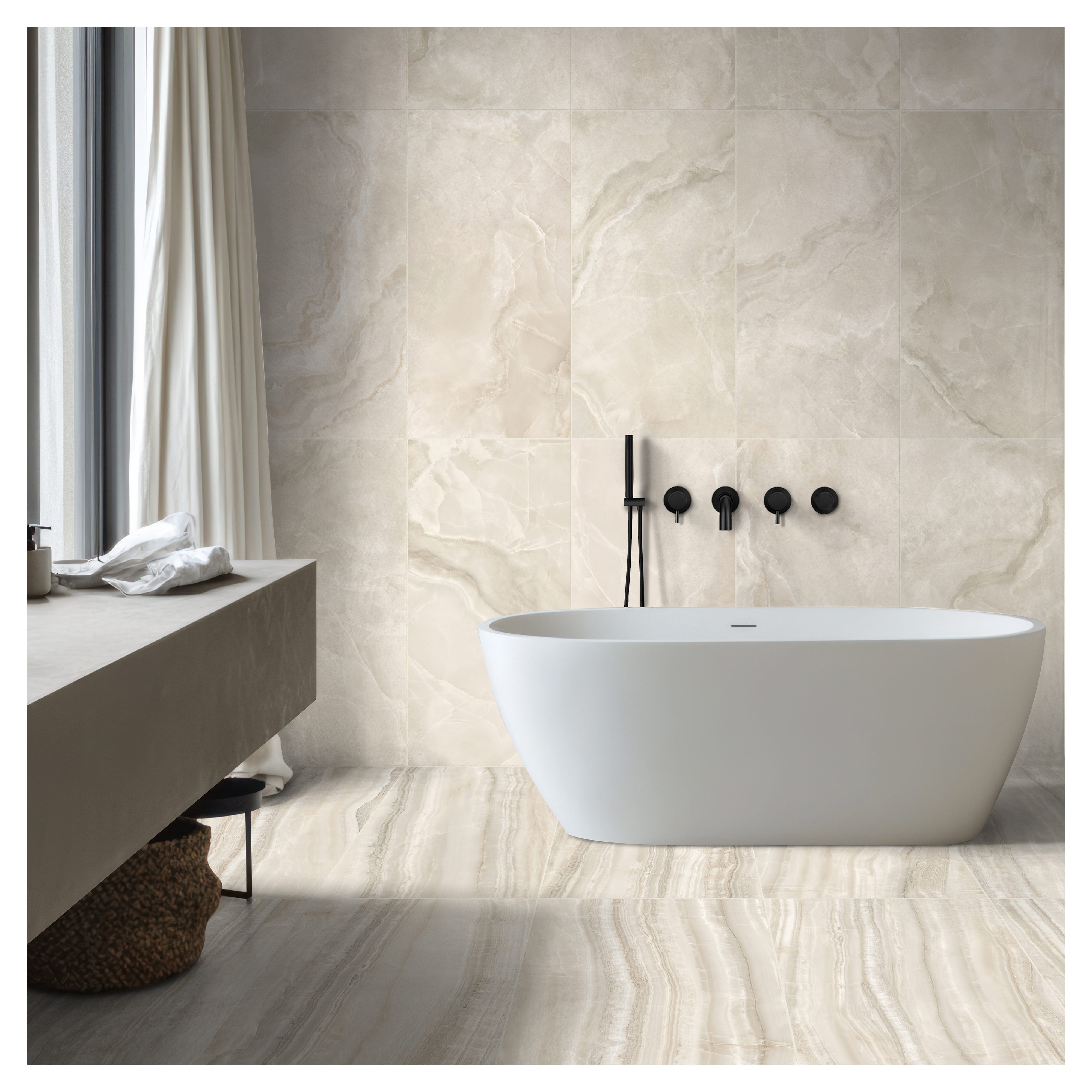 Lavabo Creta a semi-incasso 75x39 bianco lucido