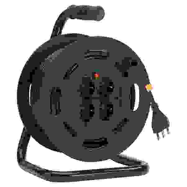 Avvolgicavo Vimar 10 Metri Con 4 Prese - Sicury Standard Italiano, Nero/Giallo - Foto 3