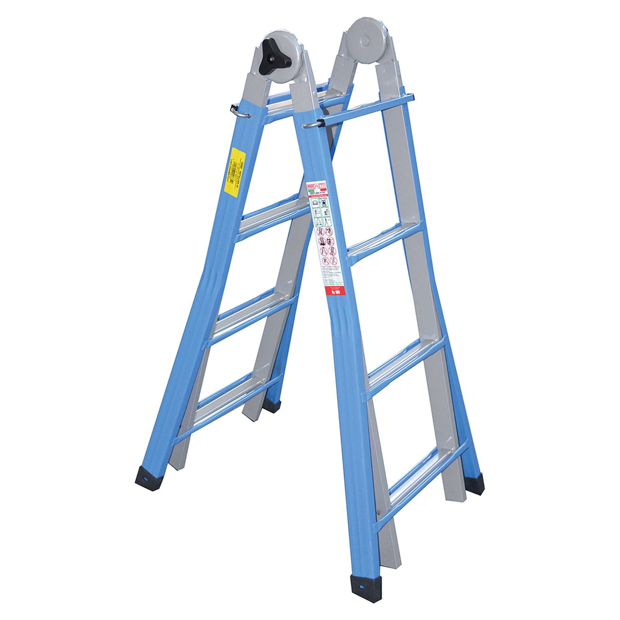 SCALA TELESCOPICA ACCIAIO 5+5 ALTEZZA MASSIMA 4,70 m D.LGS 81/08 PORTATA  100 kg