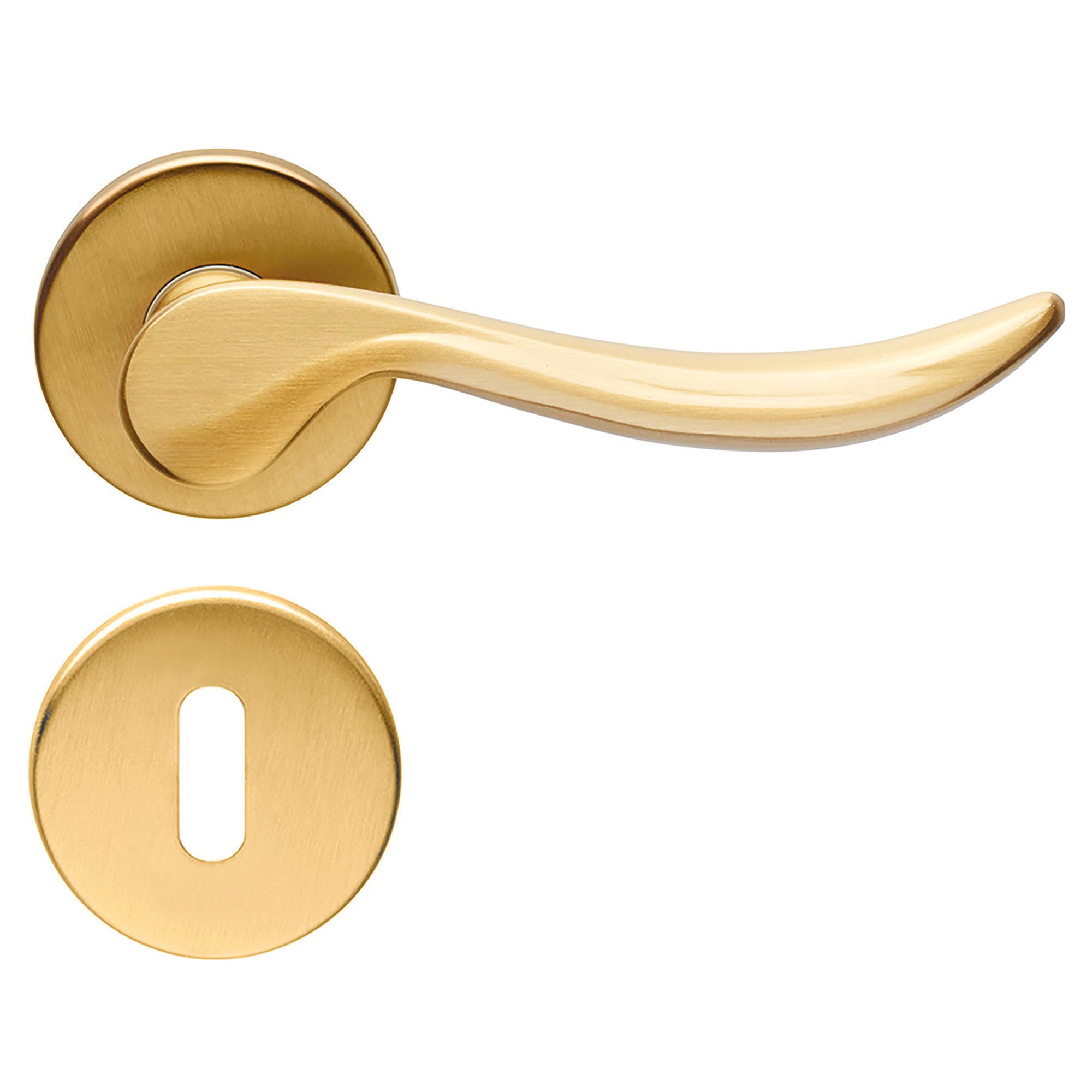 MANIGLIA A ROSETTA COTTALI - GEMMA PORCELLANA OTTONE LUCIDO QUADRO 8 Mm