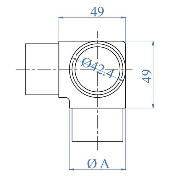 Giunto Idraulico A 3 Vie Per Tubi Tondi 28-35 Mm | Connettore A T Per Strutture In Ferro Industriale - Foto 1