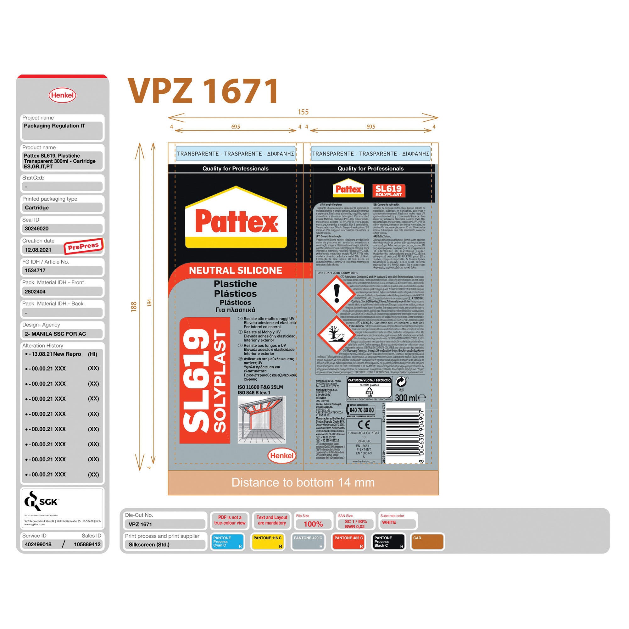 Pattex Sigillante Silicone Neutro SL 619 - Per Plastiche, Antimuffa, Cartuccia 300ml - Foto 12
