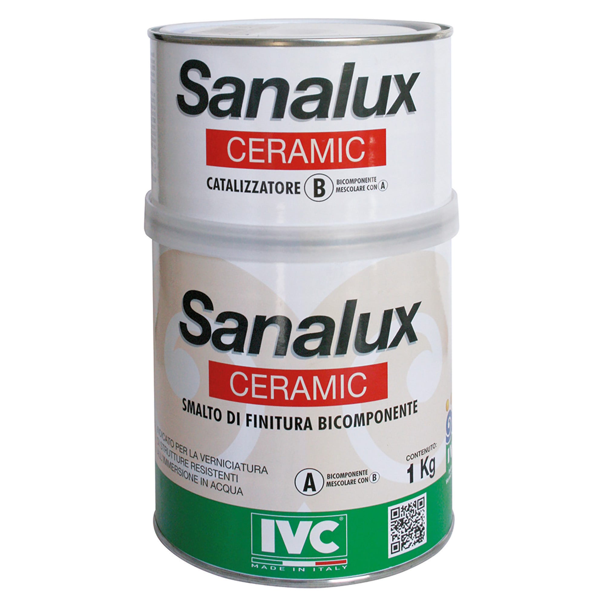 SMALTO CERAMICA SANALUX HEX BIANCO 1 Kg BICOMPONENTE 7 8 M CON 1 Kg 