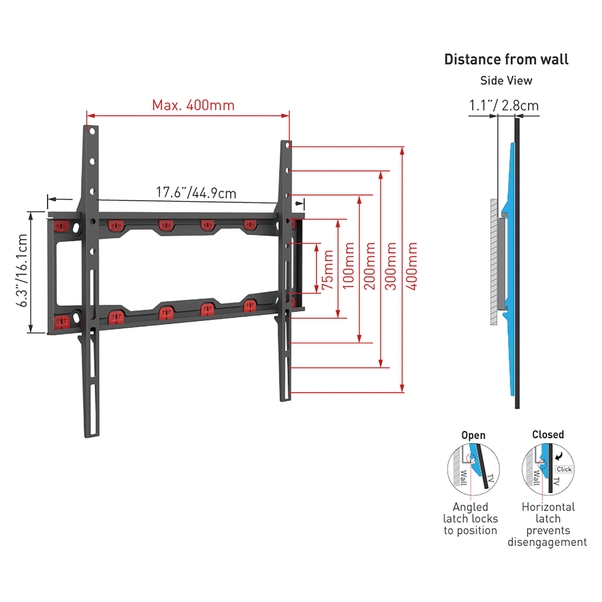 Supporto A Parete Fotoconic T-Type 5/8” Con Filettatura 1/4” – Per Luci Da Studio E Attrezzatura Fotografica
