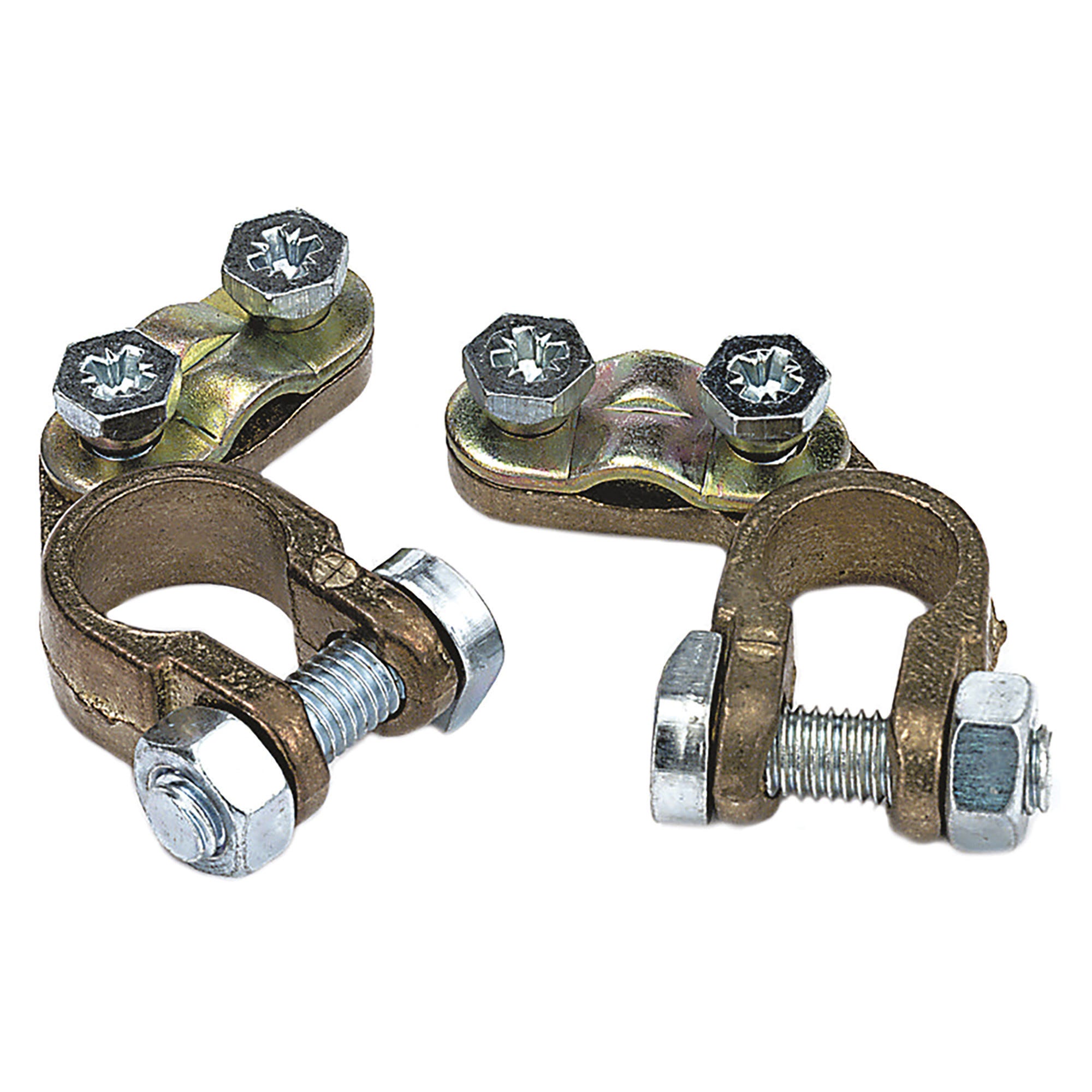 Morsetti Per Batteria OSCULATI - Coppia Grande In Ottone Nichelato, Anti-inversione Cavi - Foto 2