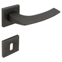 Maniglia Con Rosetta Amig Modello Delta - Alluminio, 121x72 Mm, Quadrato 8 Mm, Nero