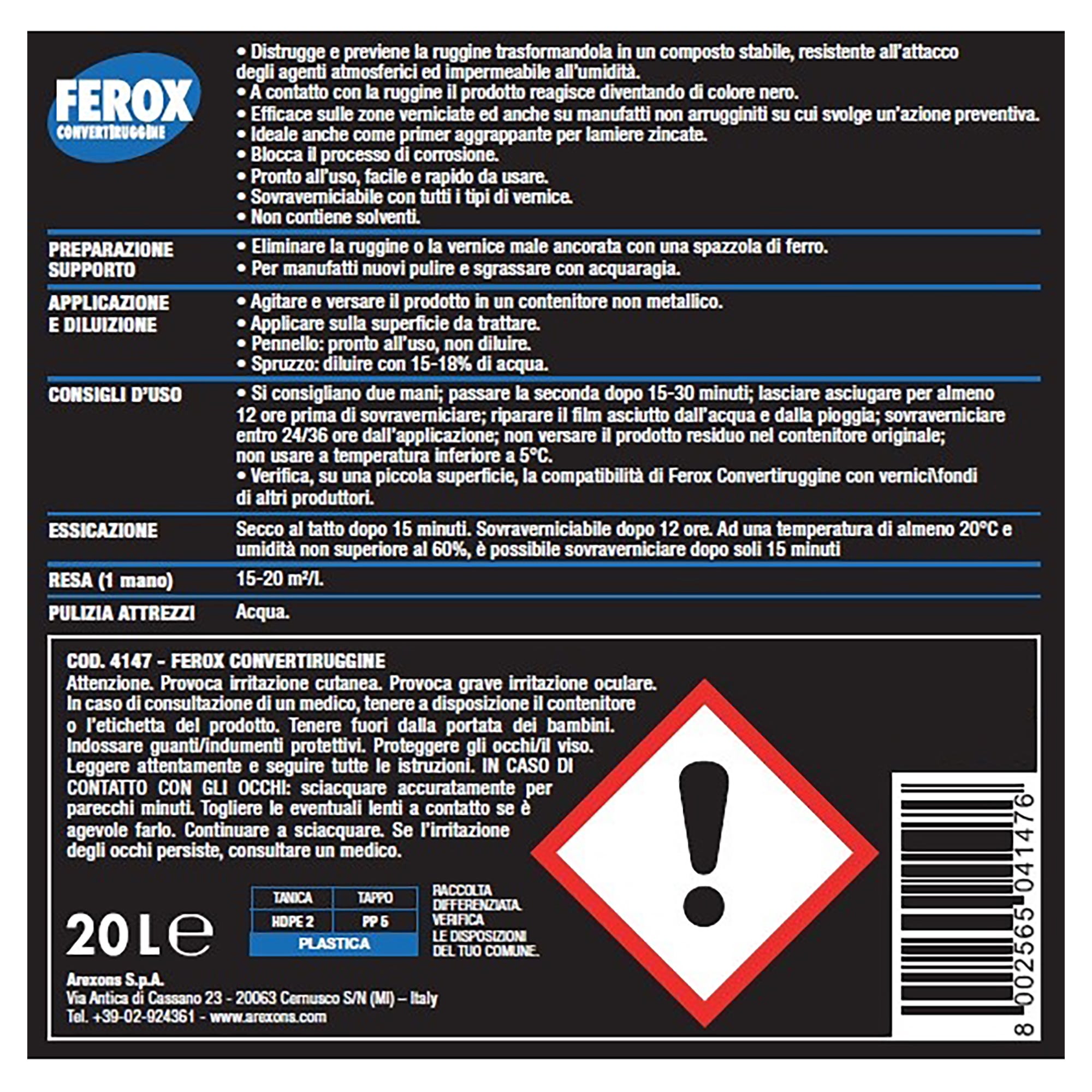 Faren RUGINOX Rostumwandler – 250 Ml Sprühflasche, Für Rostige & Lackierte Oberflächen, Reichweite Ca. 20 M²/l