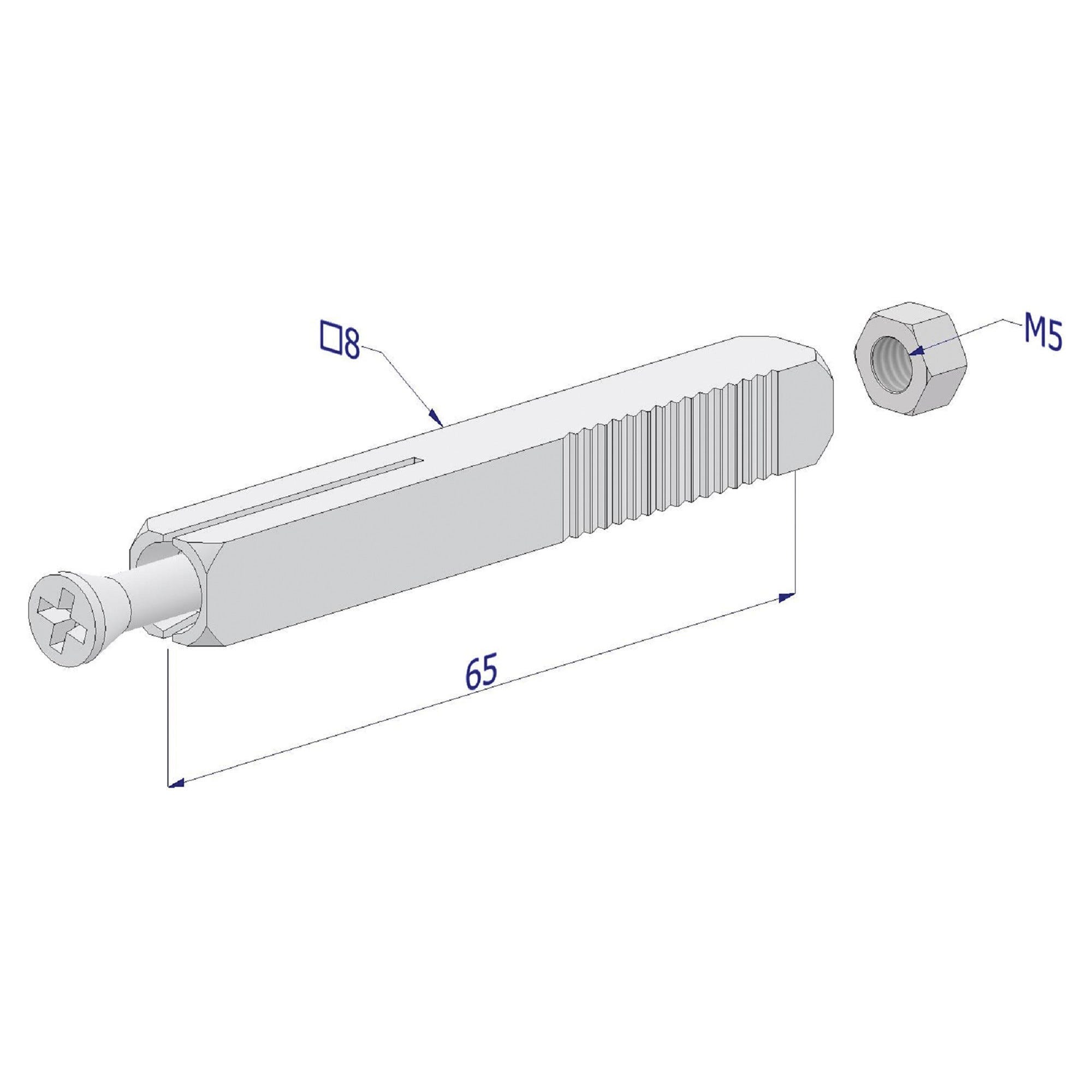 Ferro Quadro Ad Espansione Zincato 8x65 Mm Securemme - Per Maniglie E Pomoli Porte Blindate - Foto 6