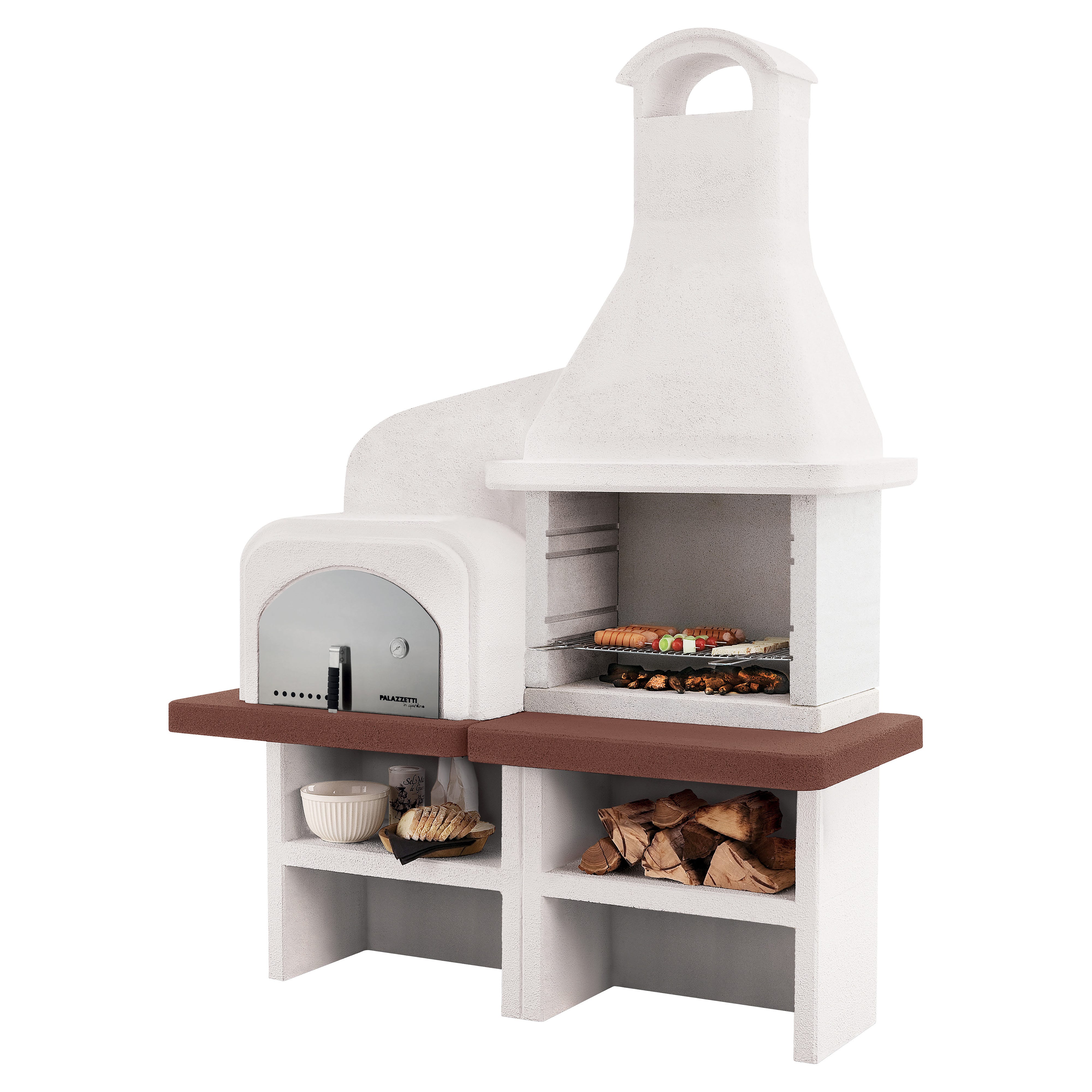 BARBECUE PALAZZETTI GRADO2 184x78x246 cm GRIGLIA 68x40 cm FORNO 52x51