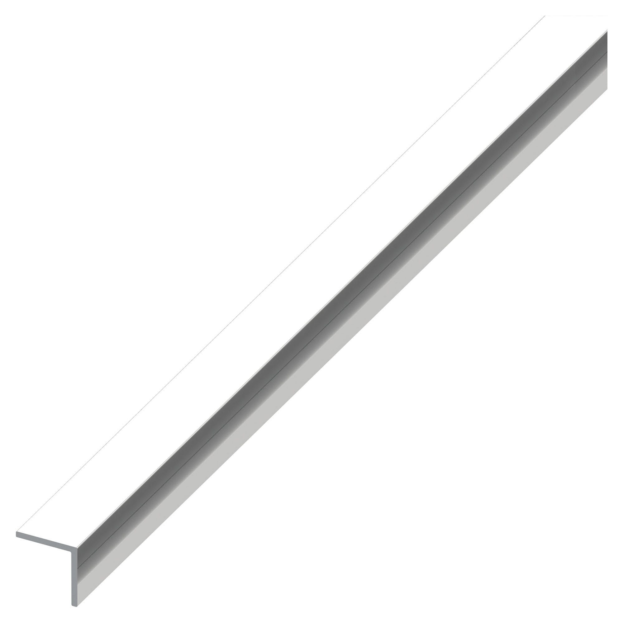 Profilo Angolare In Alluminio Anodizzato 20x20x2 Mm, Lunghezza 190 Cm, Argento Opaco, B&T Metall