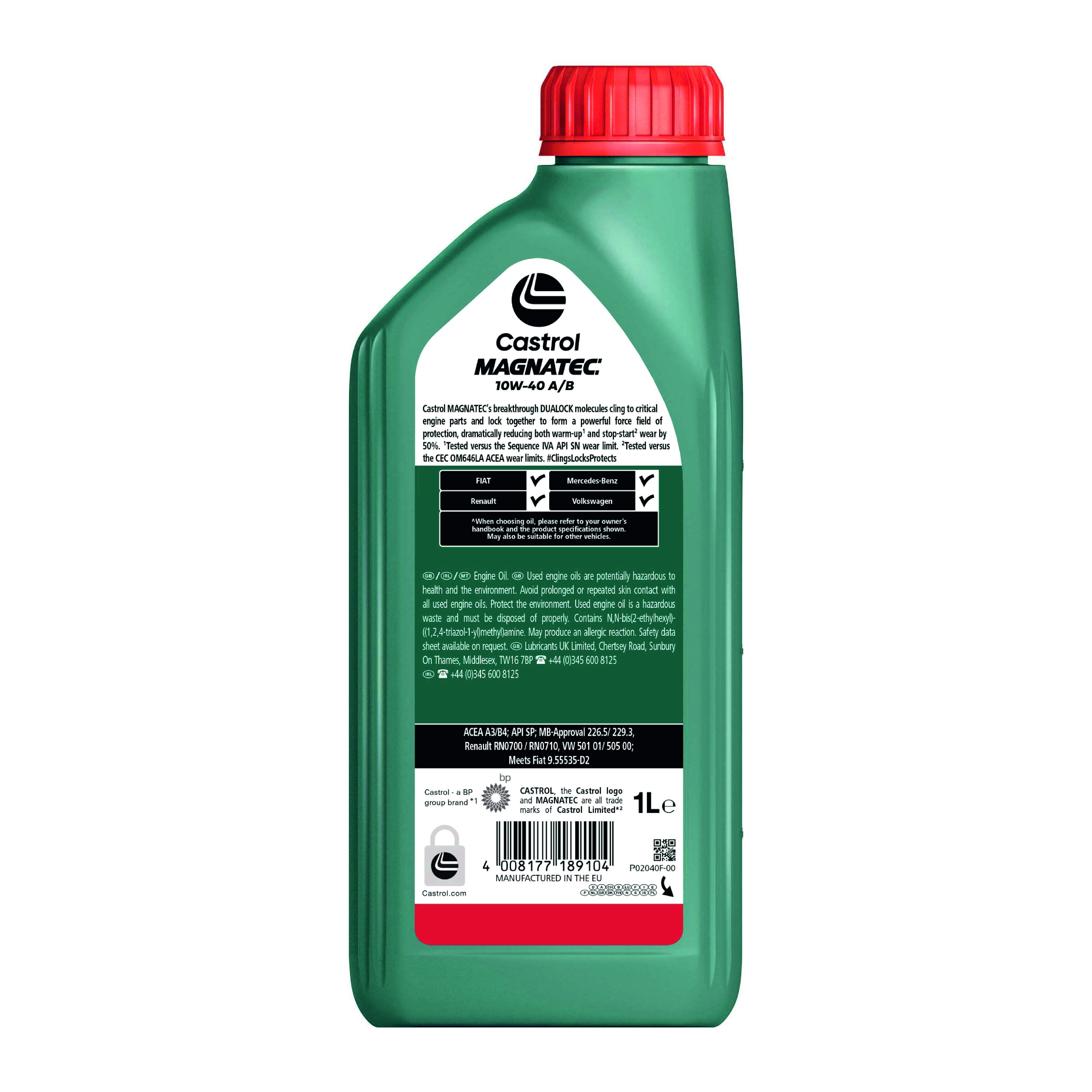 Castrol OLIO MOTORE CASTROL GTX 10W40 1L A3/B4 3X CLEAN - Foto 2