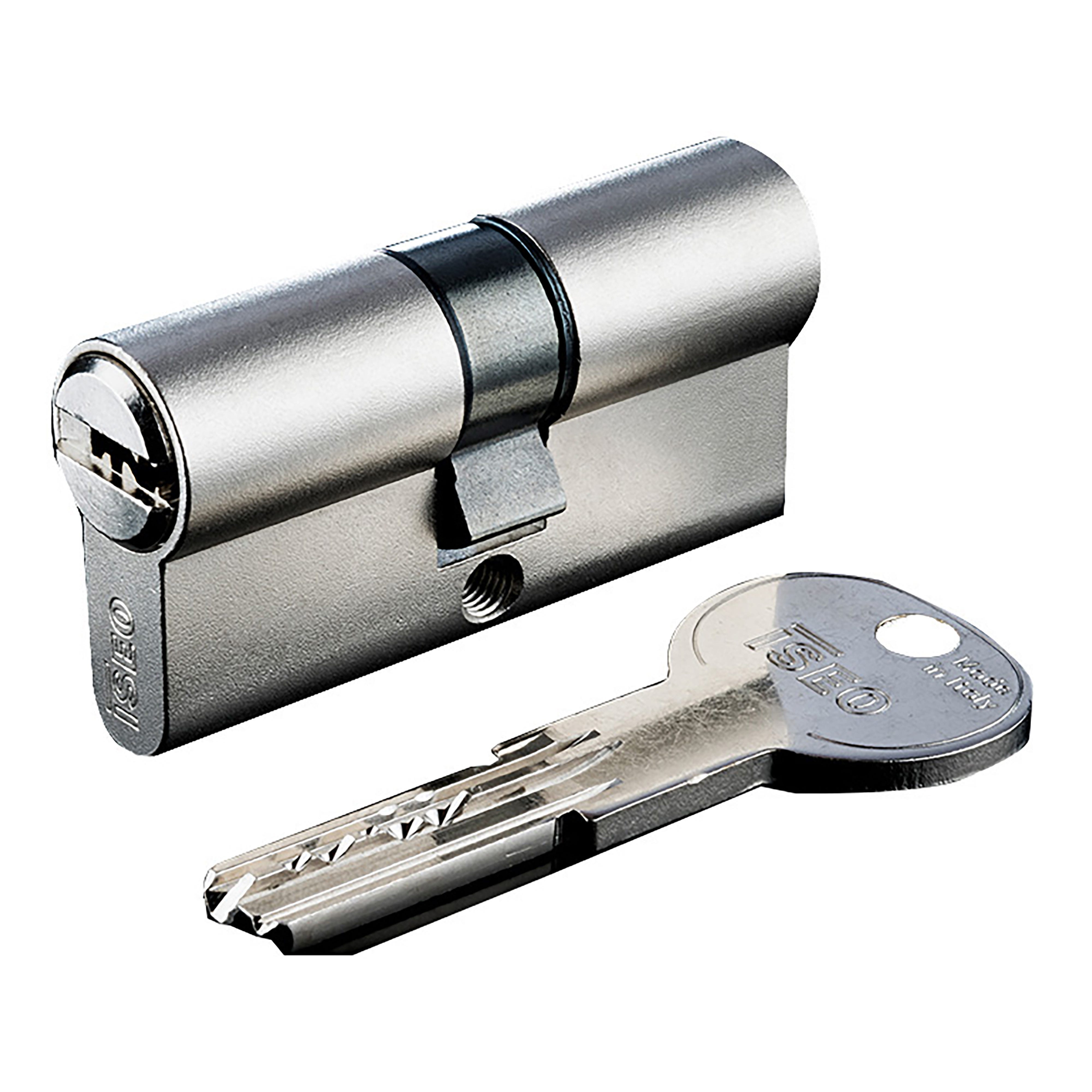 CILINDRO SAGOMATO ISEO R6 MISURA 60 = 30+30 mm OTTONE NICHELATO