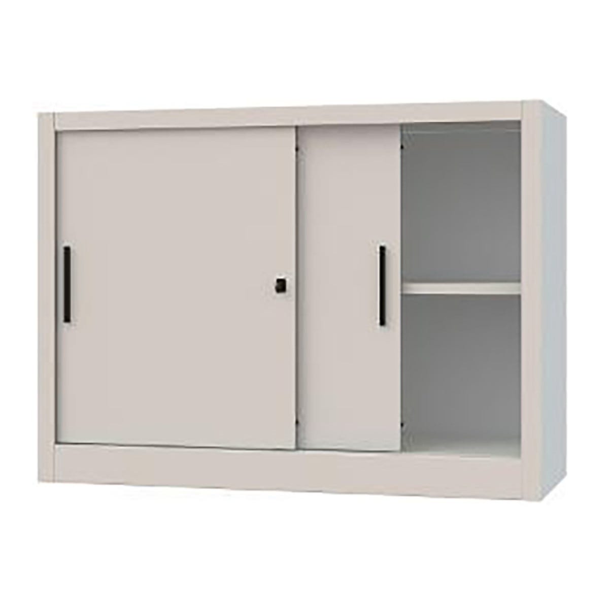 Armadio Metallico Homy Casa Grande - 3 Ante, 2 Ripiani, 120x40x58 Cm Nero - Per Ufficio O Casa - Foto 4