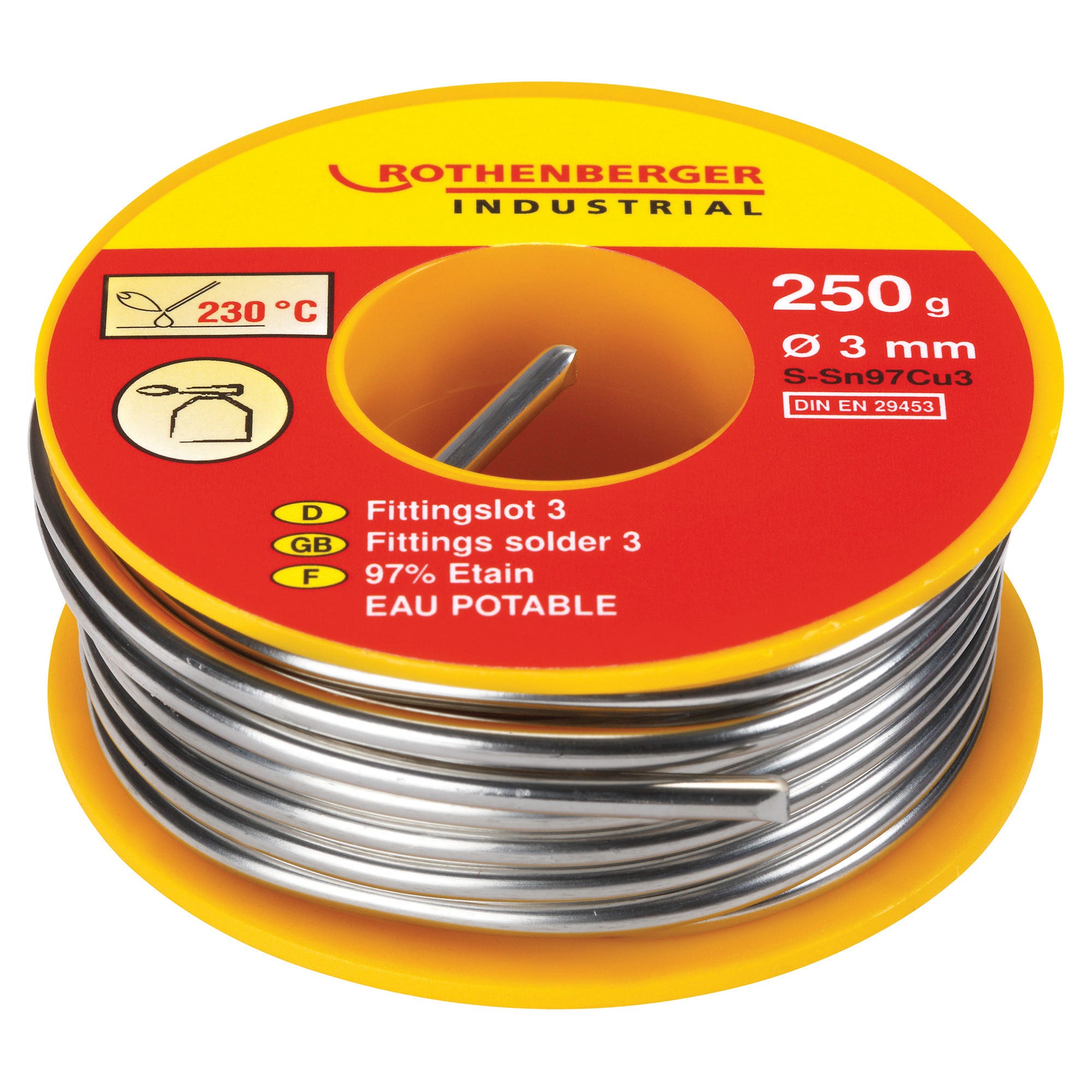 Stagno In Rocchetta 0,50 Kg - Filo 1,50 Mm - 96,5% Sn / 3% Ag