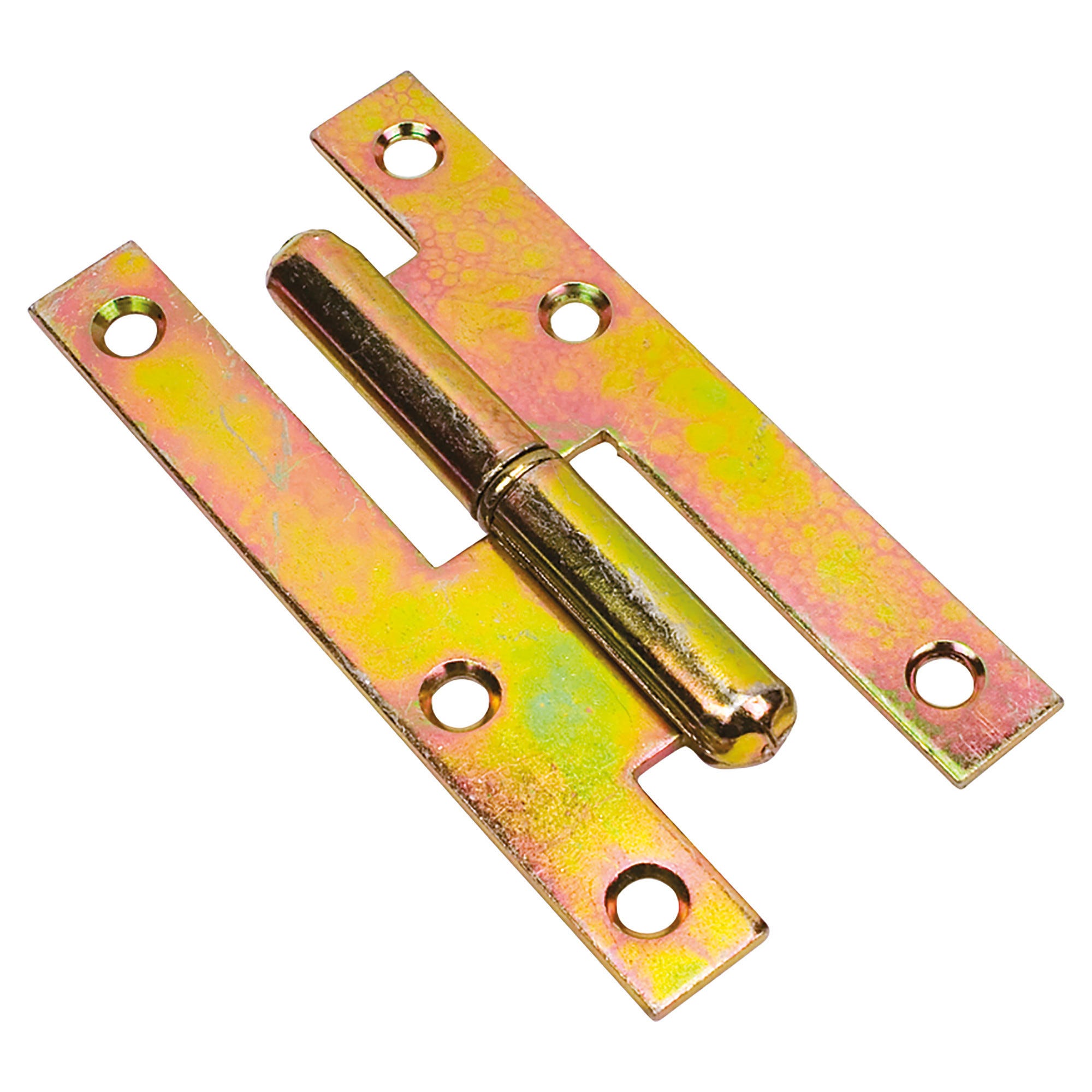Lot De 3 Paumelles En Acier Bichromaté – 110 X 55 Mm, Pour Montage à Gauche, Très Bon état