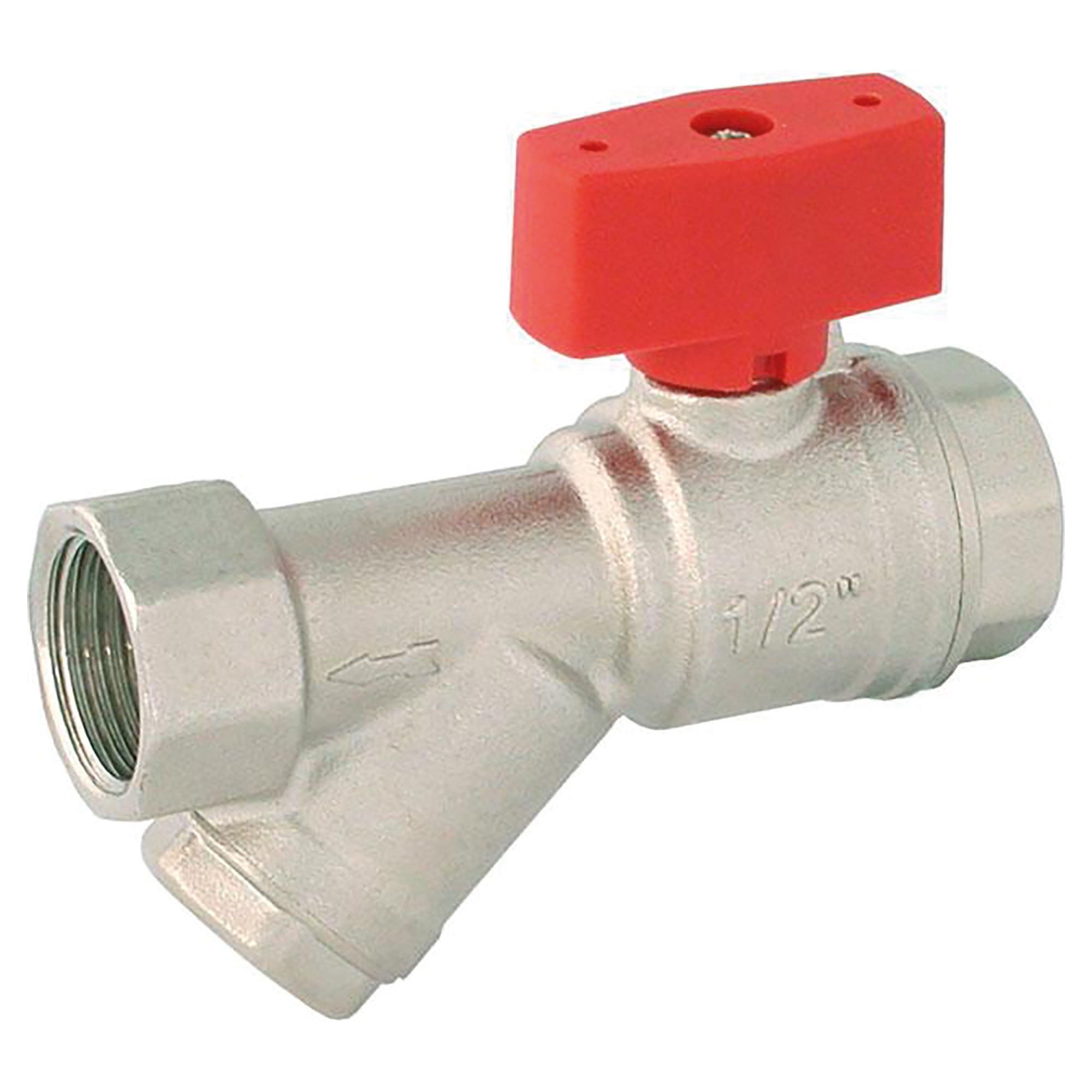 Valvola A Sfera Con Filtro Integrato 1/2 Pollice PN 30, Ottone, Per Impianti Idraulici E Riscaldamento - 2