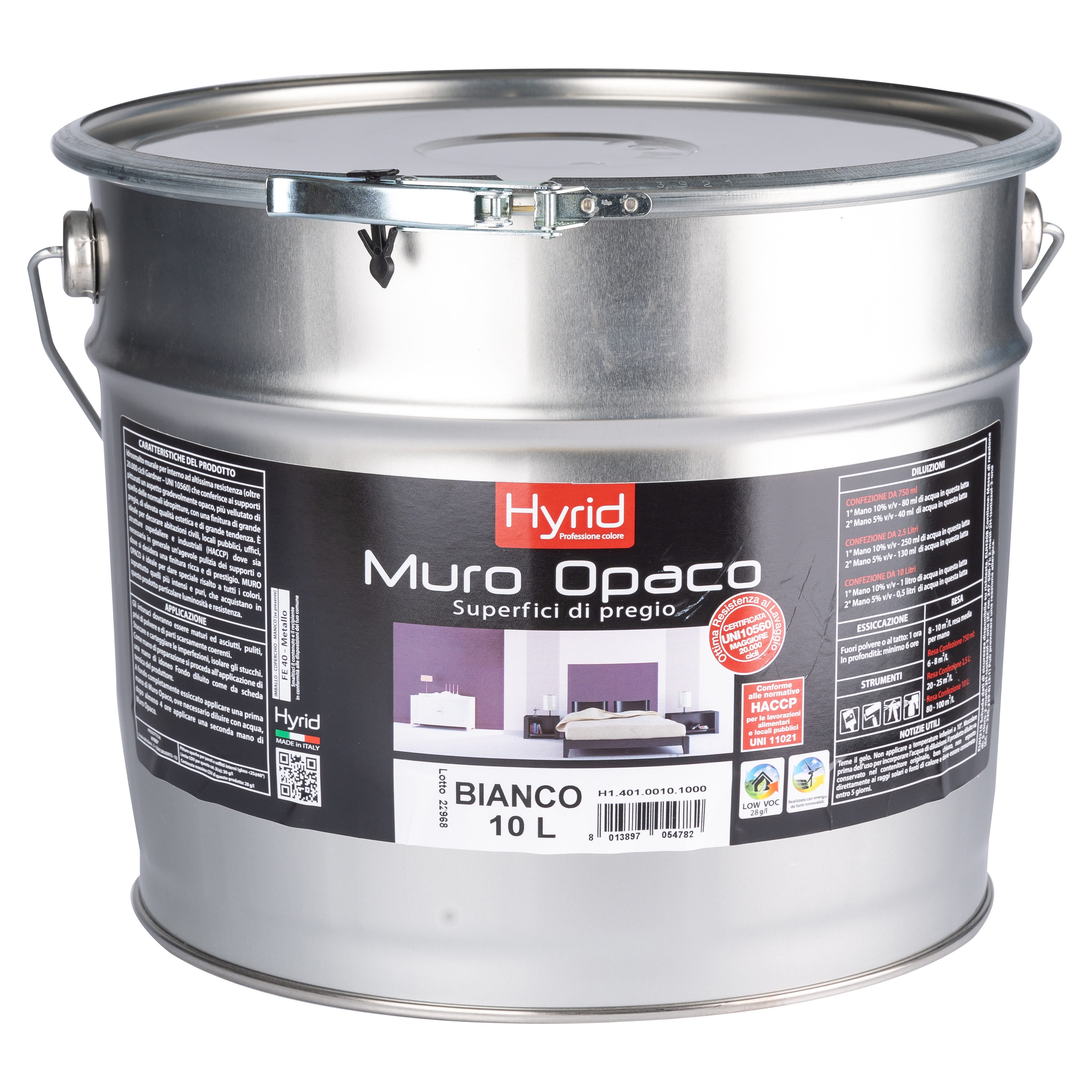 IDROSMALTO OPACO HYRID 10 l BIANCO CROMIE DI PROVENZA INTERNO 810 m²