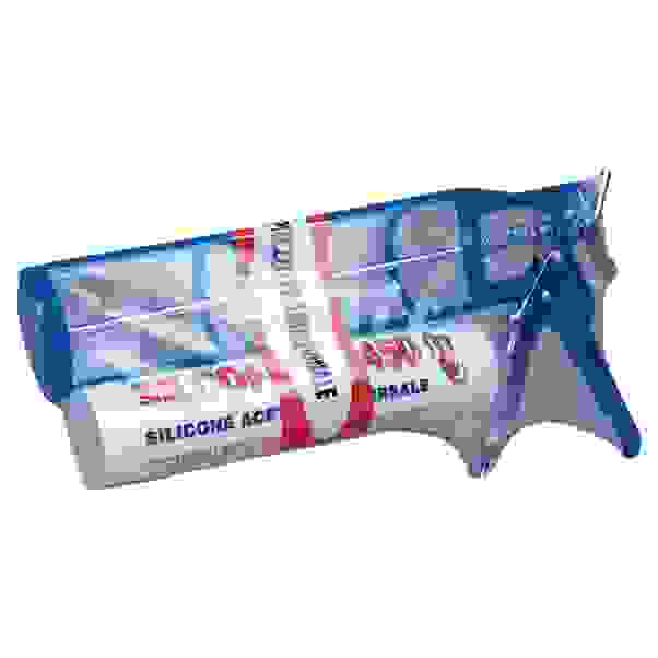 KIT SILICONE ACETICO SILCOFLEX 450 280 ml TRASPARENTE MULTIUSO E PISTOLA