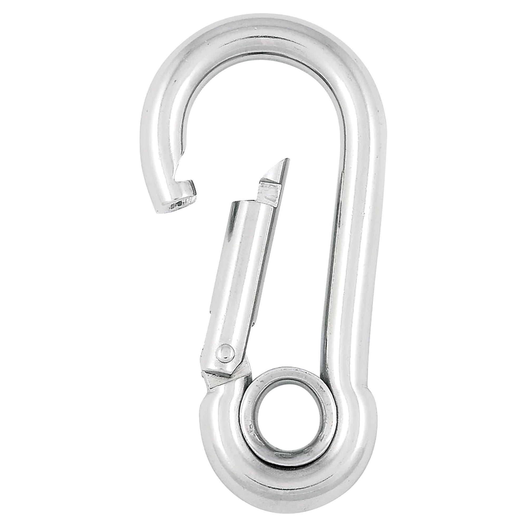 Gancio A Scatto In Acciaio Inox 316 Grado Marino - Moschettone Con Occhiello 8x2mm