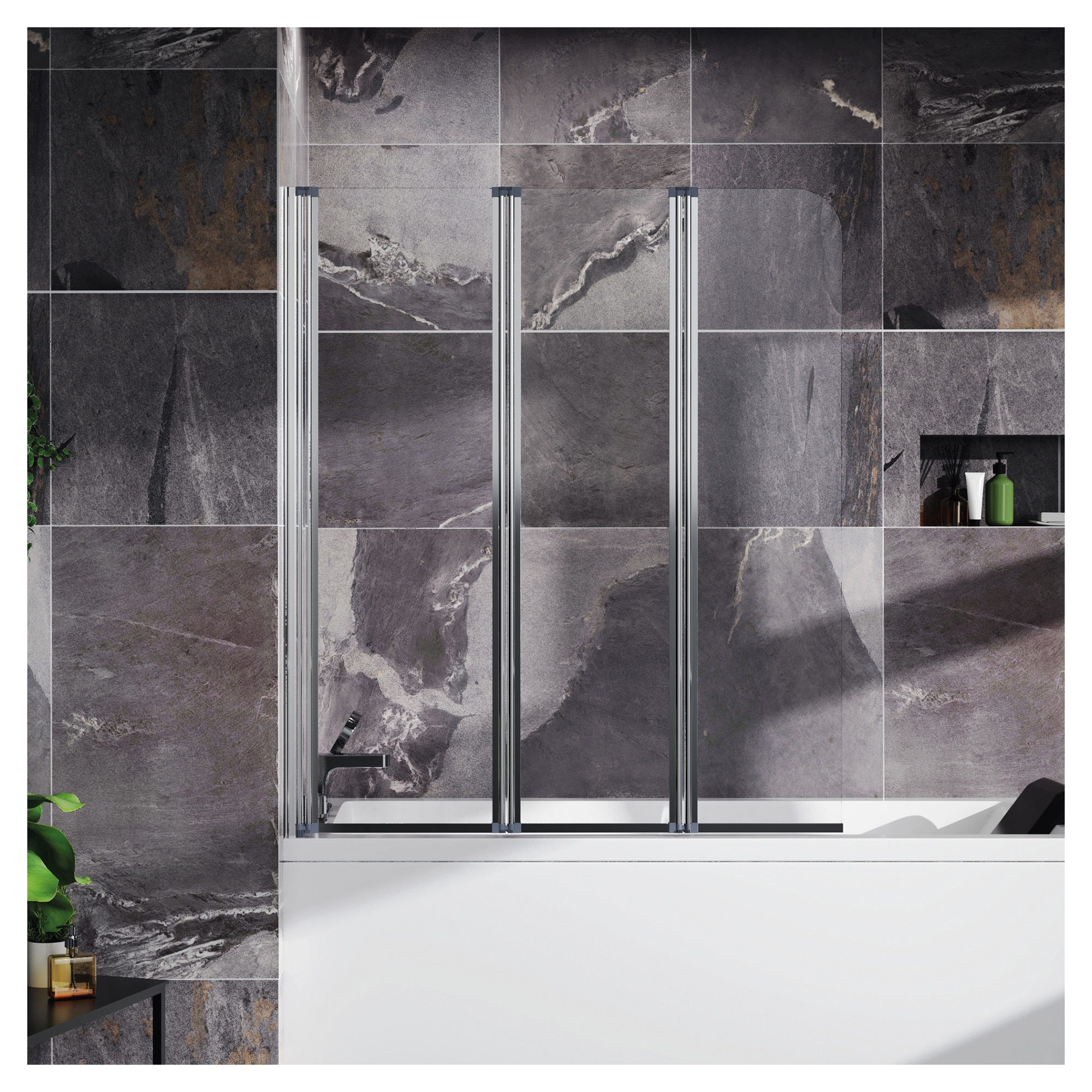 Box Doccia Per Vasca 120x140cm - Pieghevole A Libro, Vetro Sicurezza 5mm, Cerniere Cromo, Impermeabile