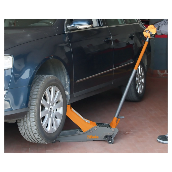 Cric Idraulico A Carrello 3 Tonnellate - Profilo Extrabasso 75mm, Doppio Pistone, Piattino Girevole 360° - Foto 12