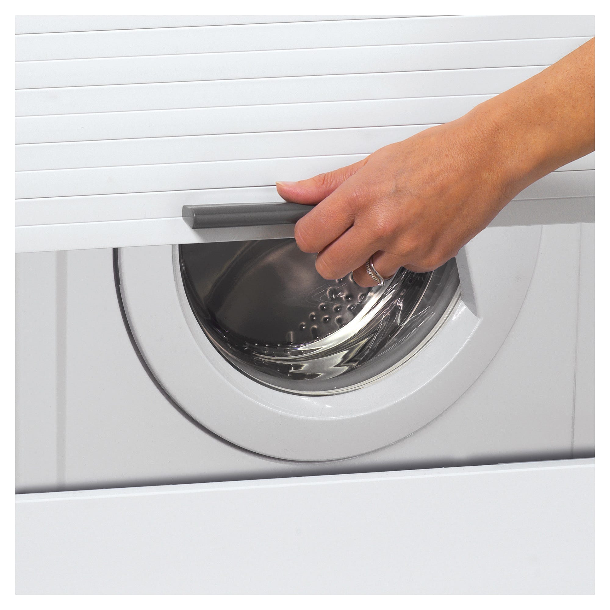 Mobile Coprilavatrice Roll Up Bianco - 66,5x59,5x91 Cm Con Serranda Verticale - Foto 9